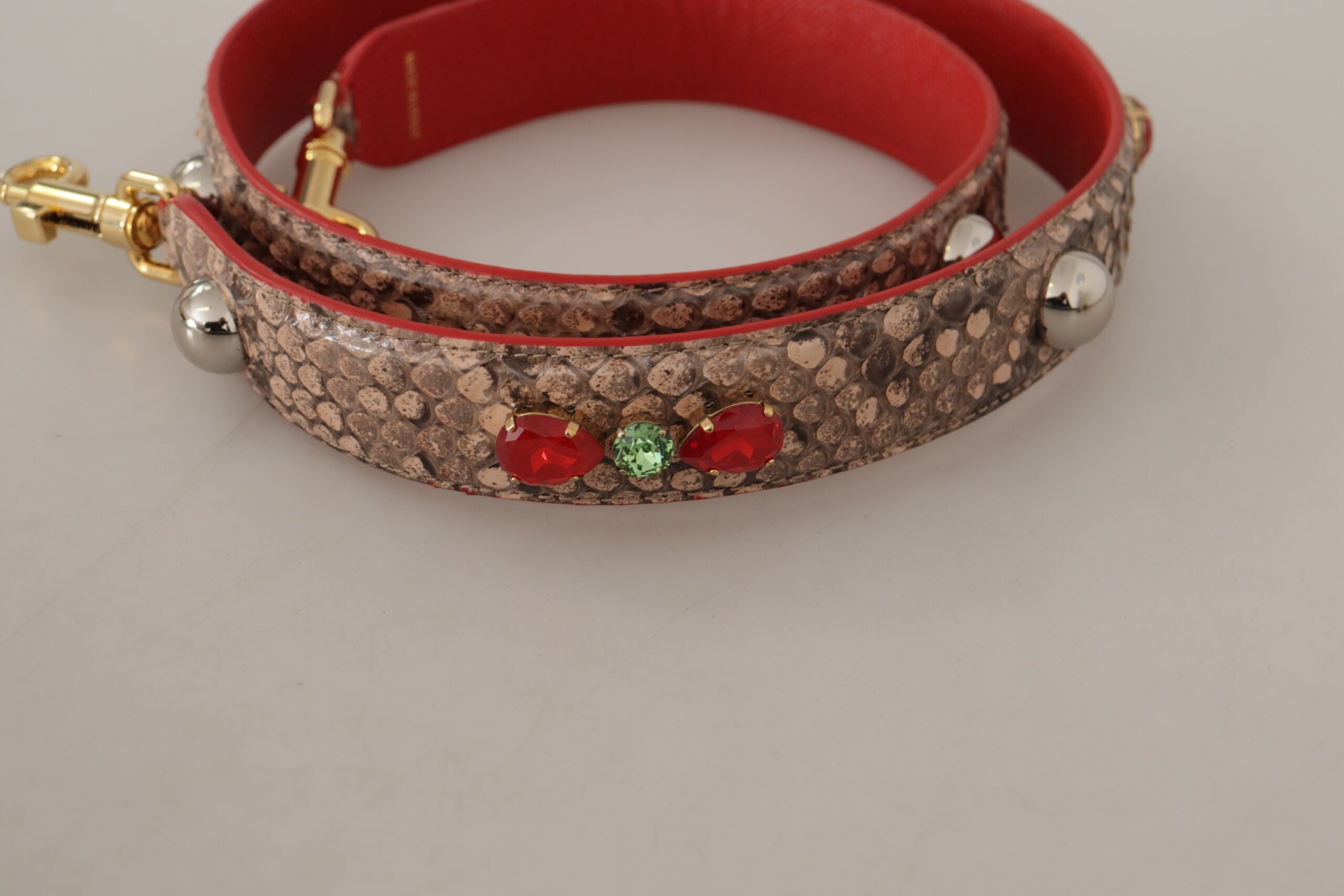 Geantă Dolce &amp; Gabbana Chic din piele maro cu curea din piton