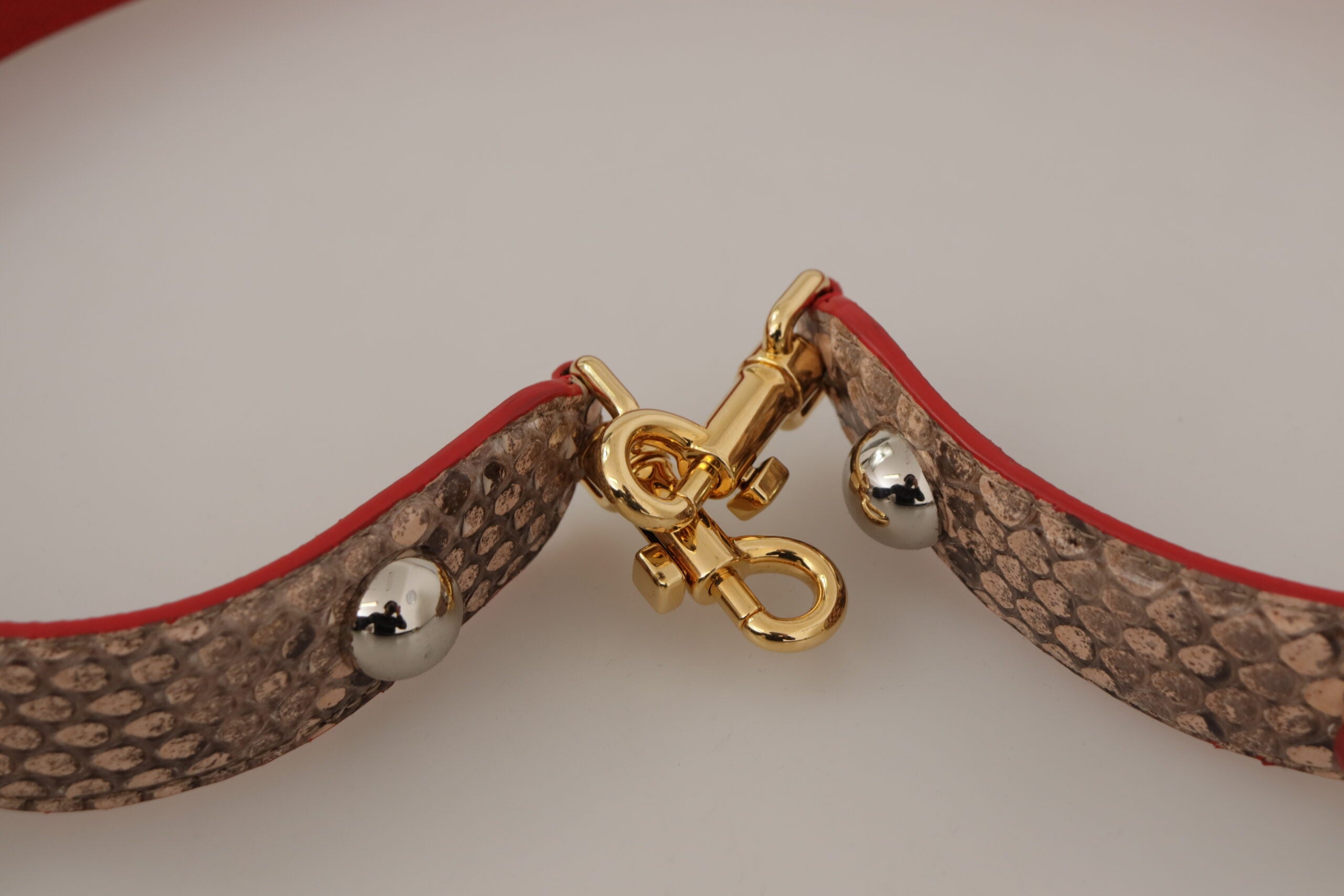 Geantă Dolce &amp; Gabbana Chic din piele maro cu curea din piton