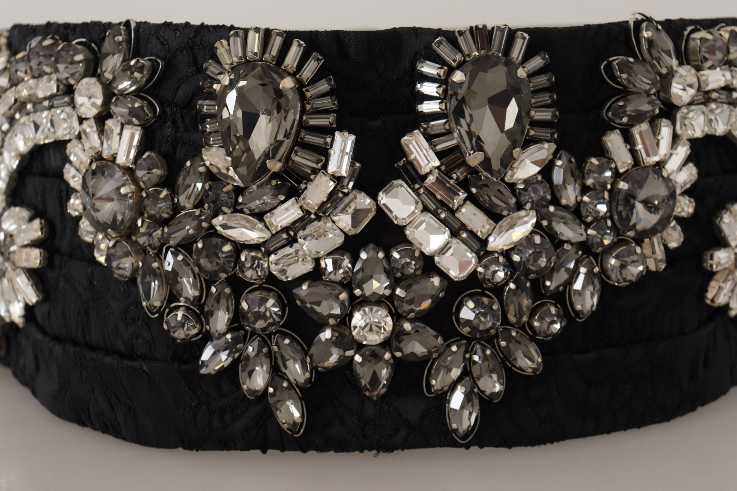 Dolce &amp; Gabbana Eleganter strassverzierter Seidengürtel