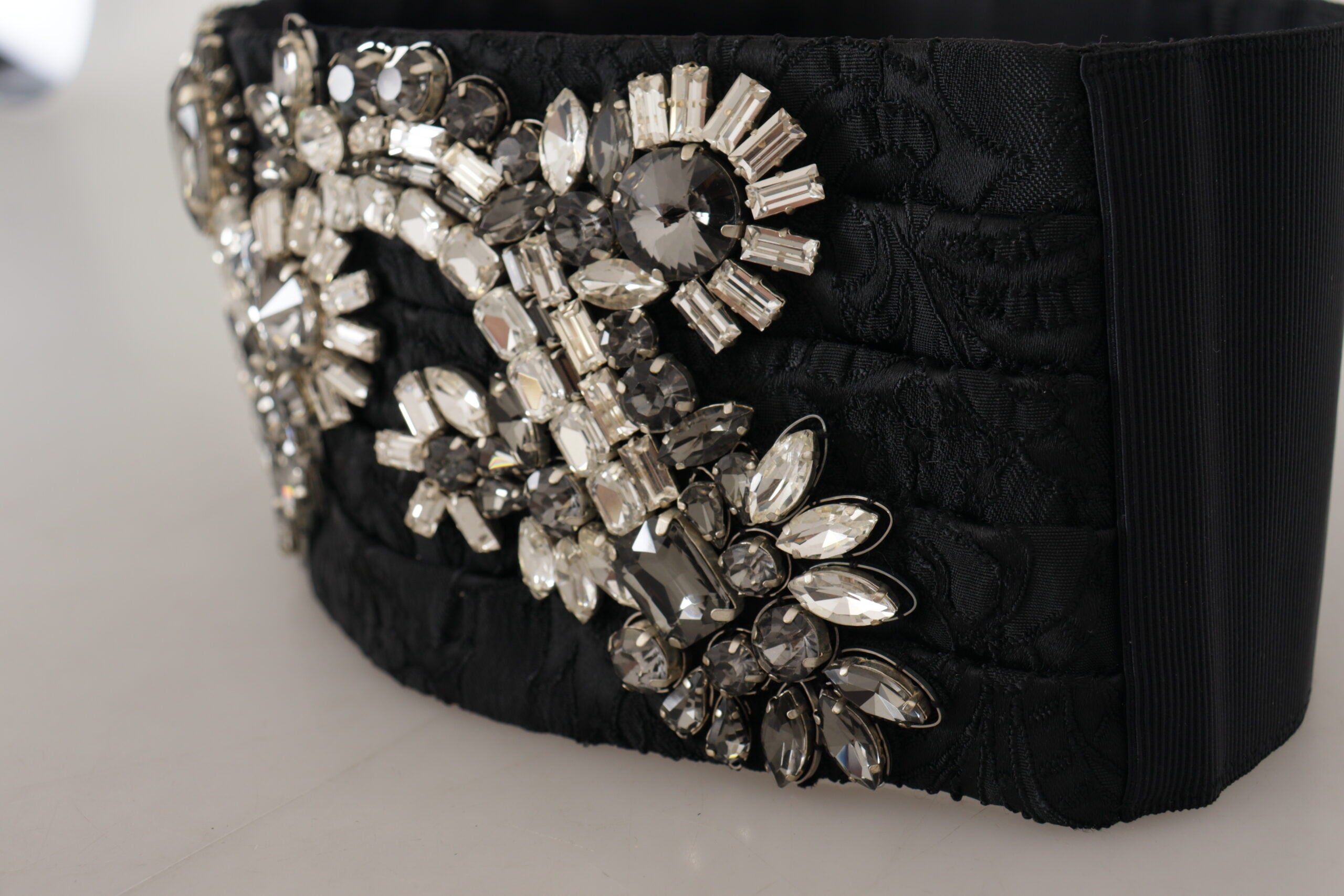 Dolce &amp; Gabbana Eleganter strassverzierter Seidengürtel