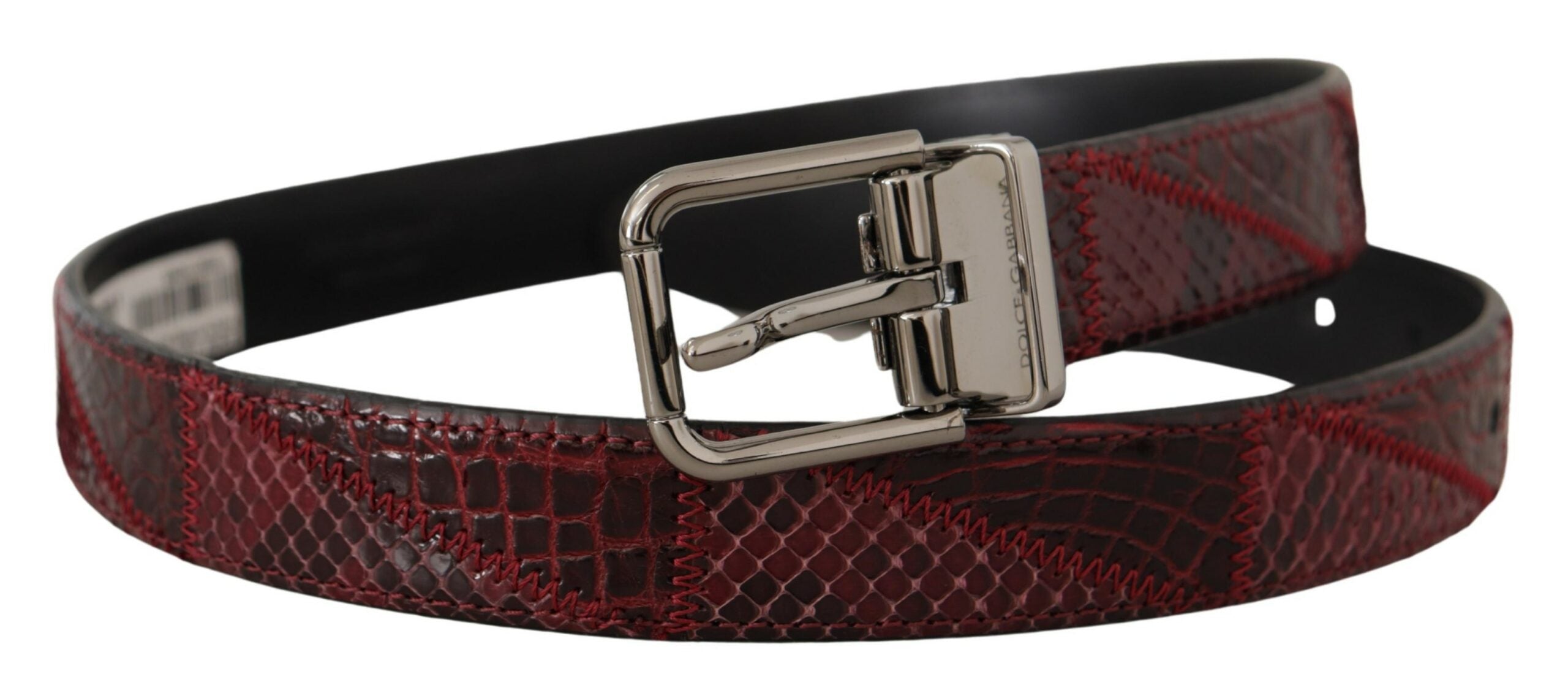 Dolce &amp; Gabbana Eleganter roter Gürtel aus exotischem Leder