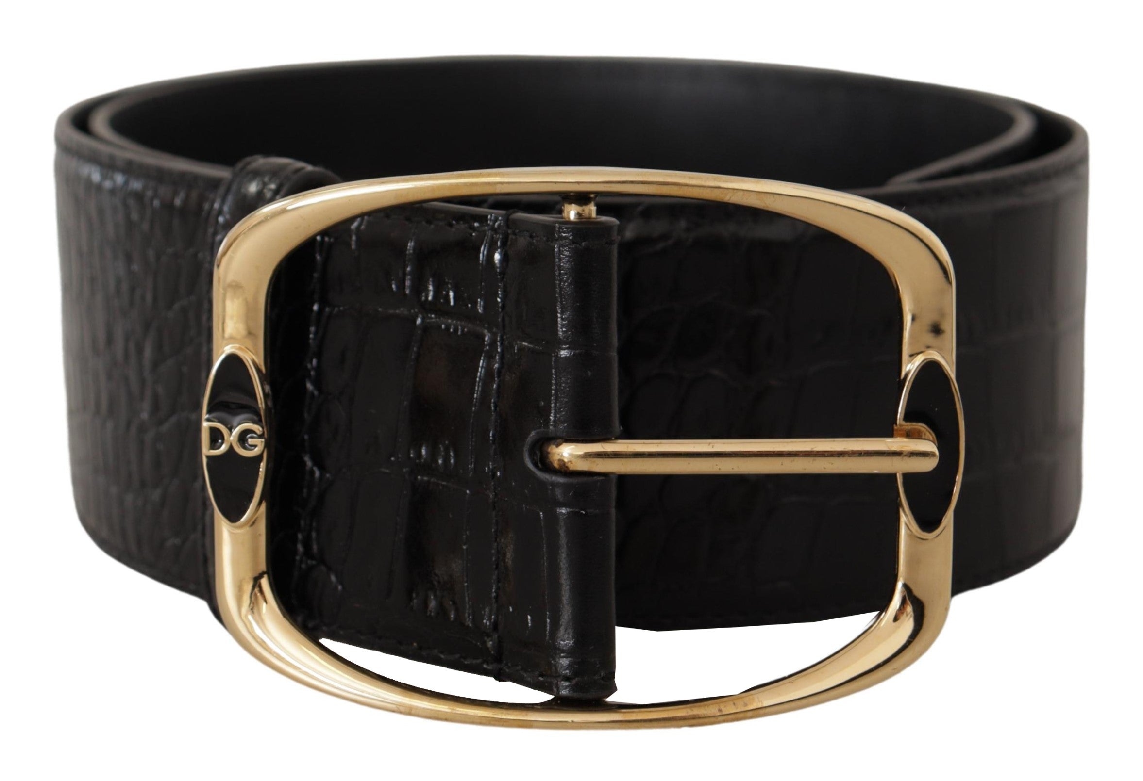 Dolce &amp; Gabbana Eleganter schwarzer Ledergürtel mit Logo