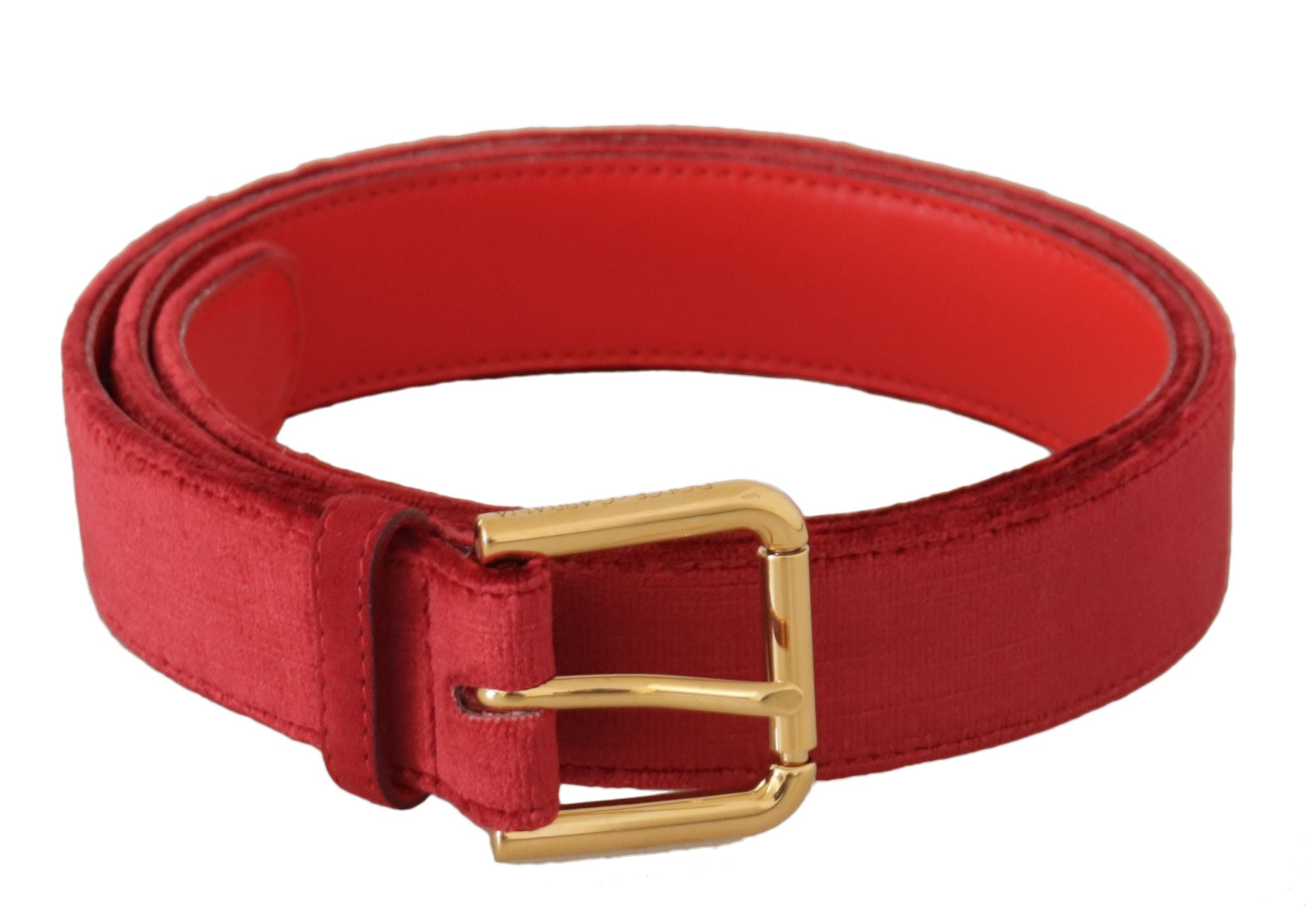 Dolce &amp; Gabbana Eleganter roter Designergürtel aus Wildleder