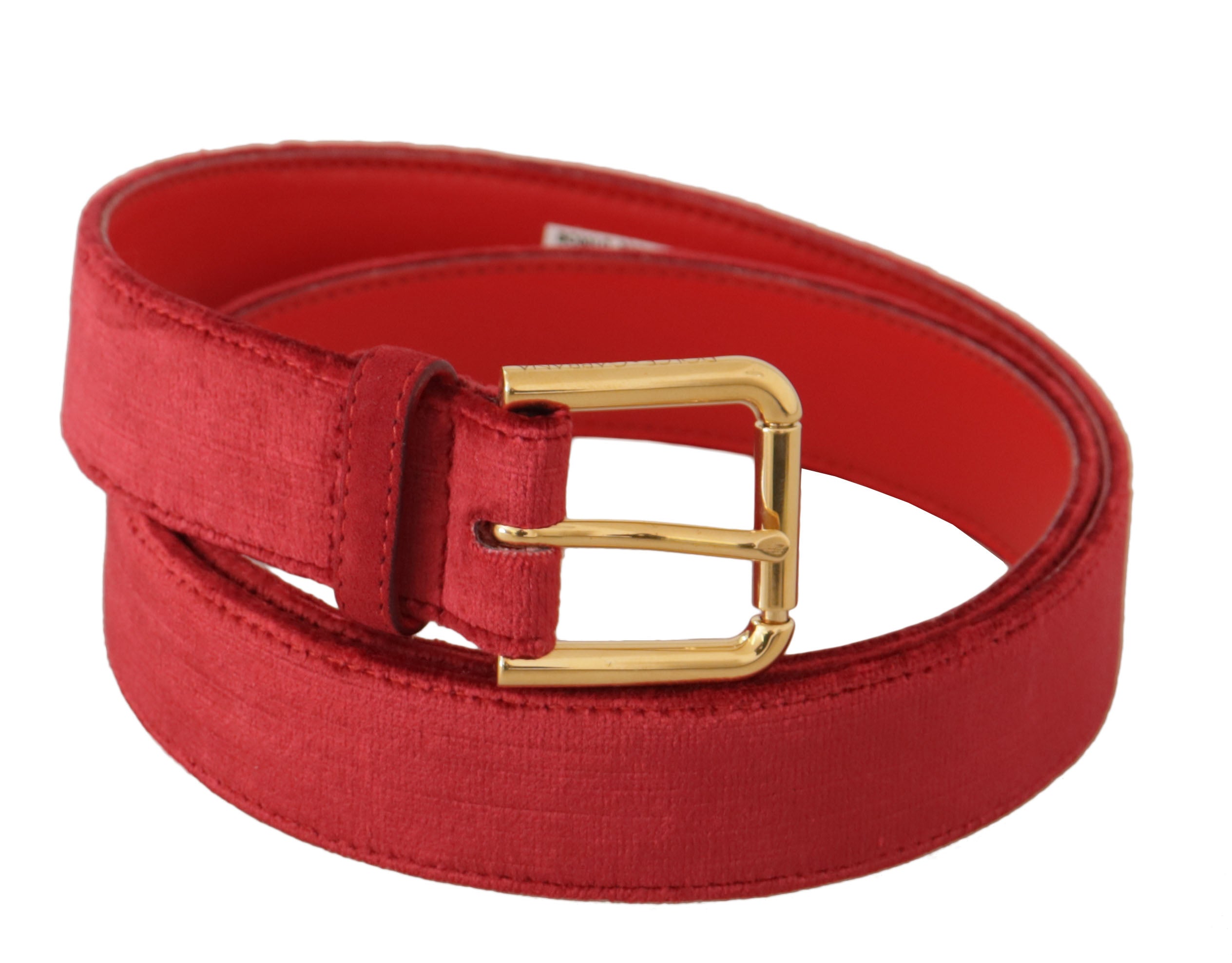 Dolce &amp; Gabbana Eleganter roter Designergürtel aus Wildleder