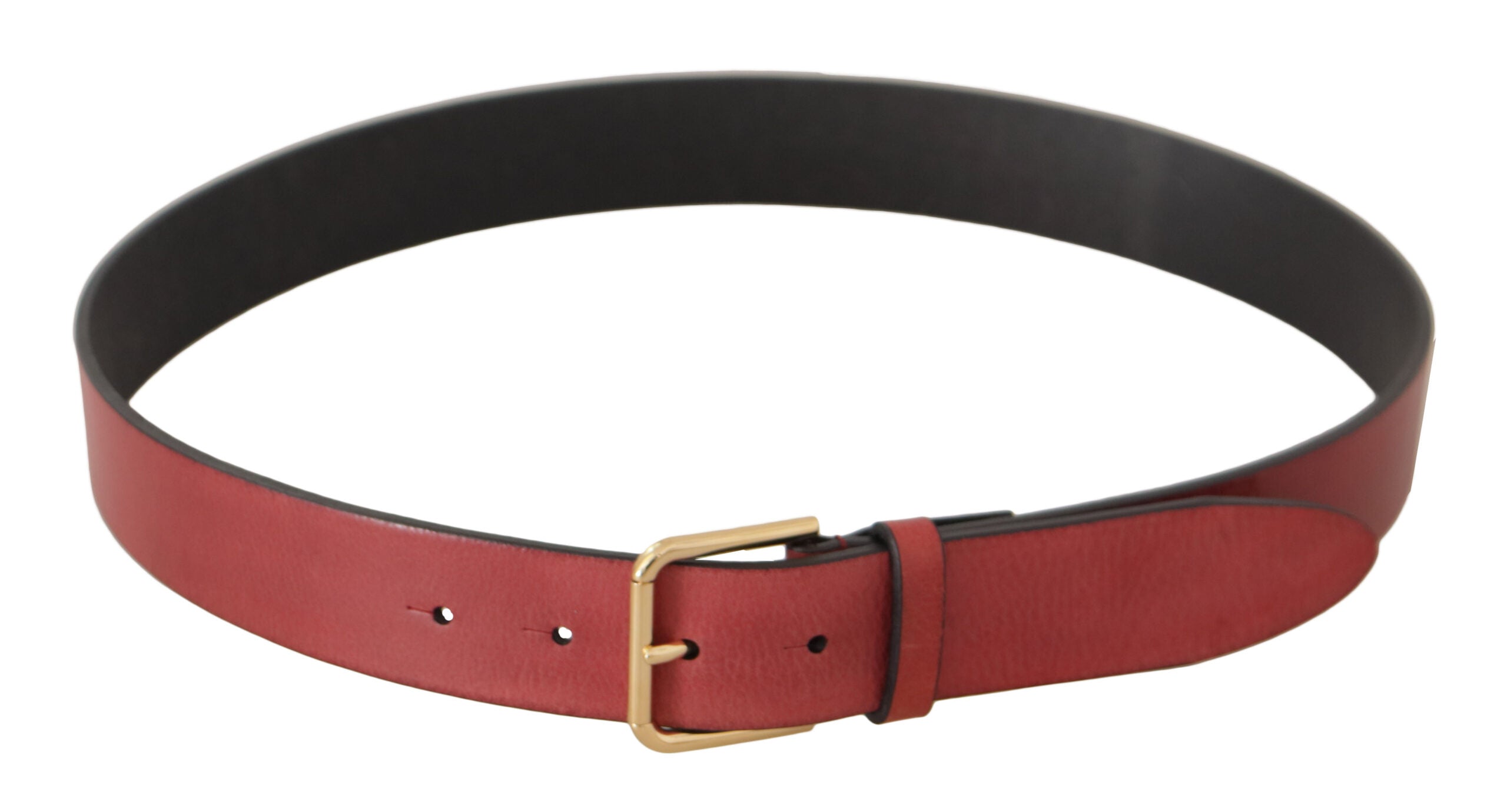 Dolce &amp; Gabbana Eleganter roter Ledergürtel mit gravierter Schnalle
