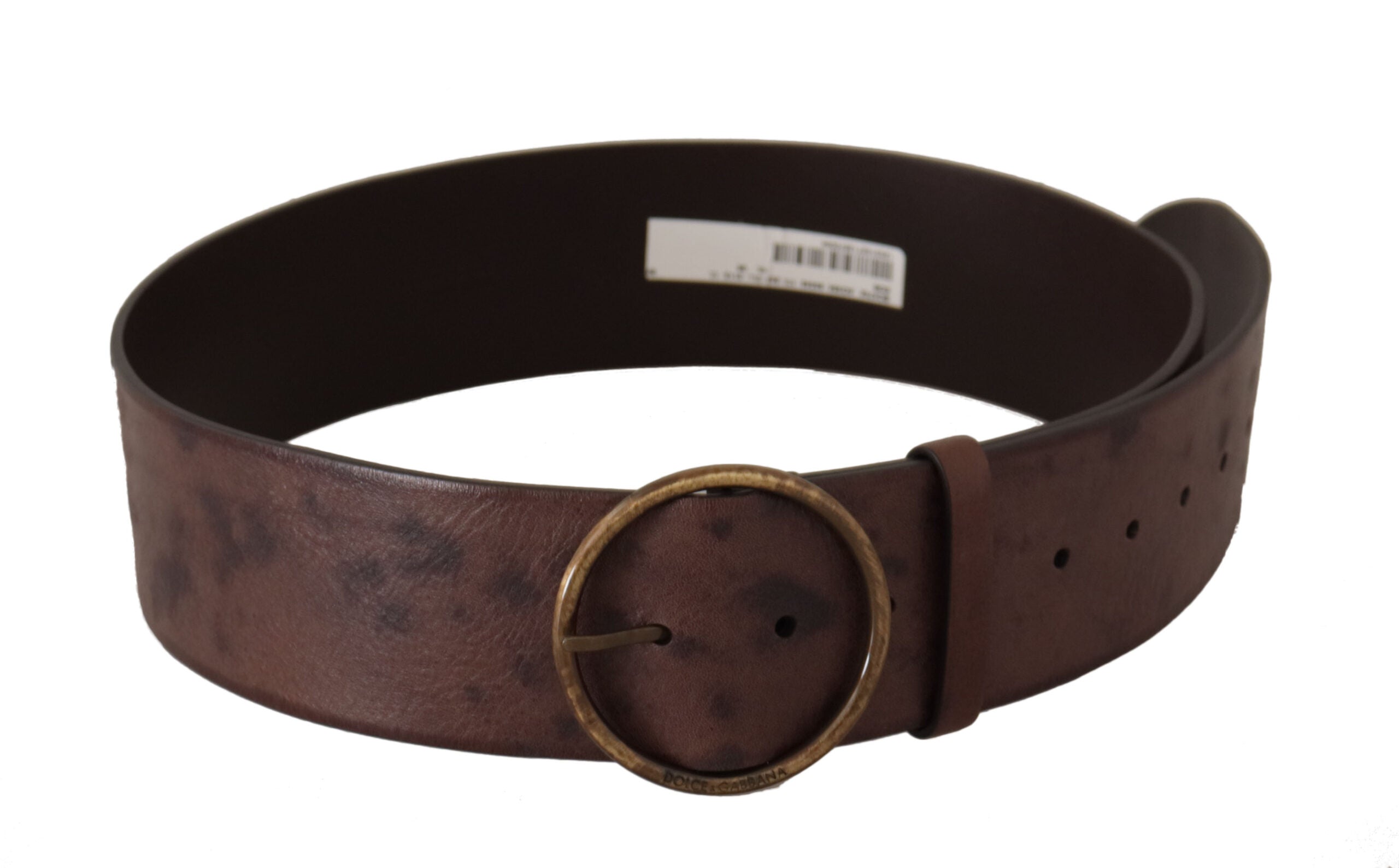 Dolce &amp; Gabbana Eleganter dunkelbrauner Ledergürtel mit Logo-Schnalle