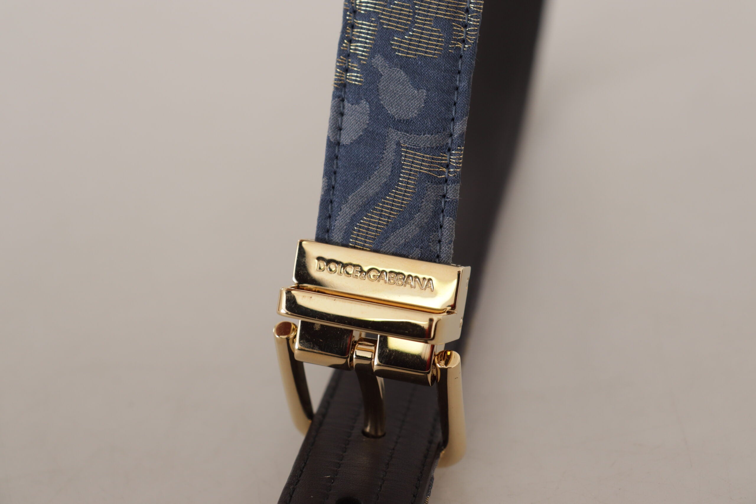 Dolce &amp; Gabbana Eleganter marineblauer Ledergürtel