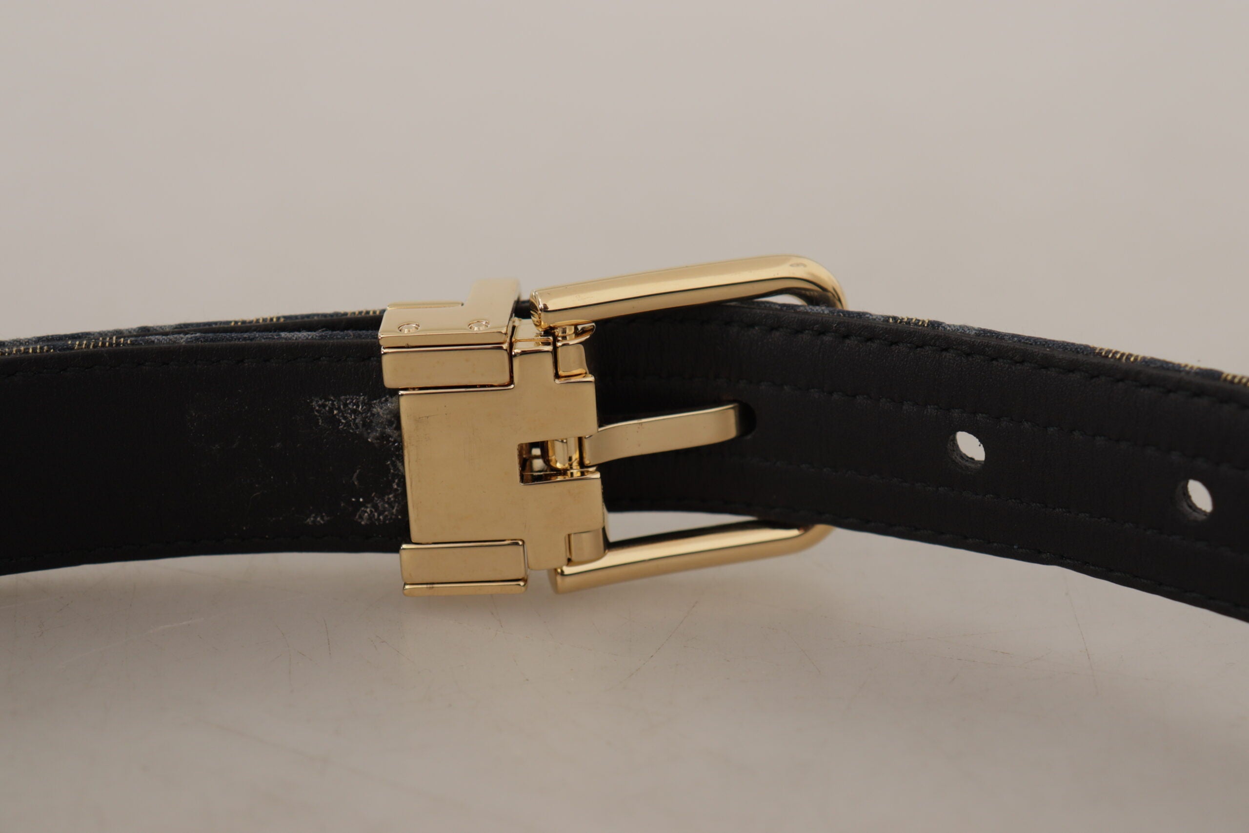 Dolce &amp; Gabbana Eleganter marineblauer Ledergürtel