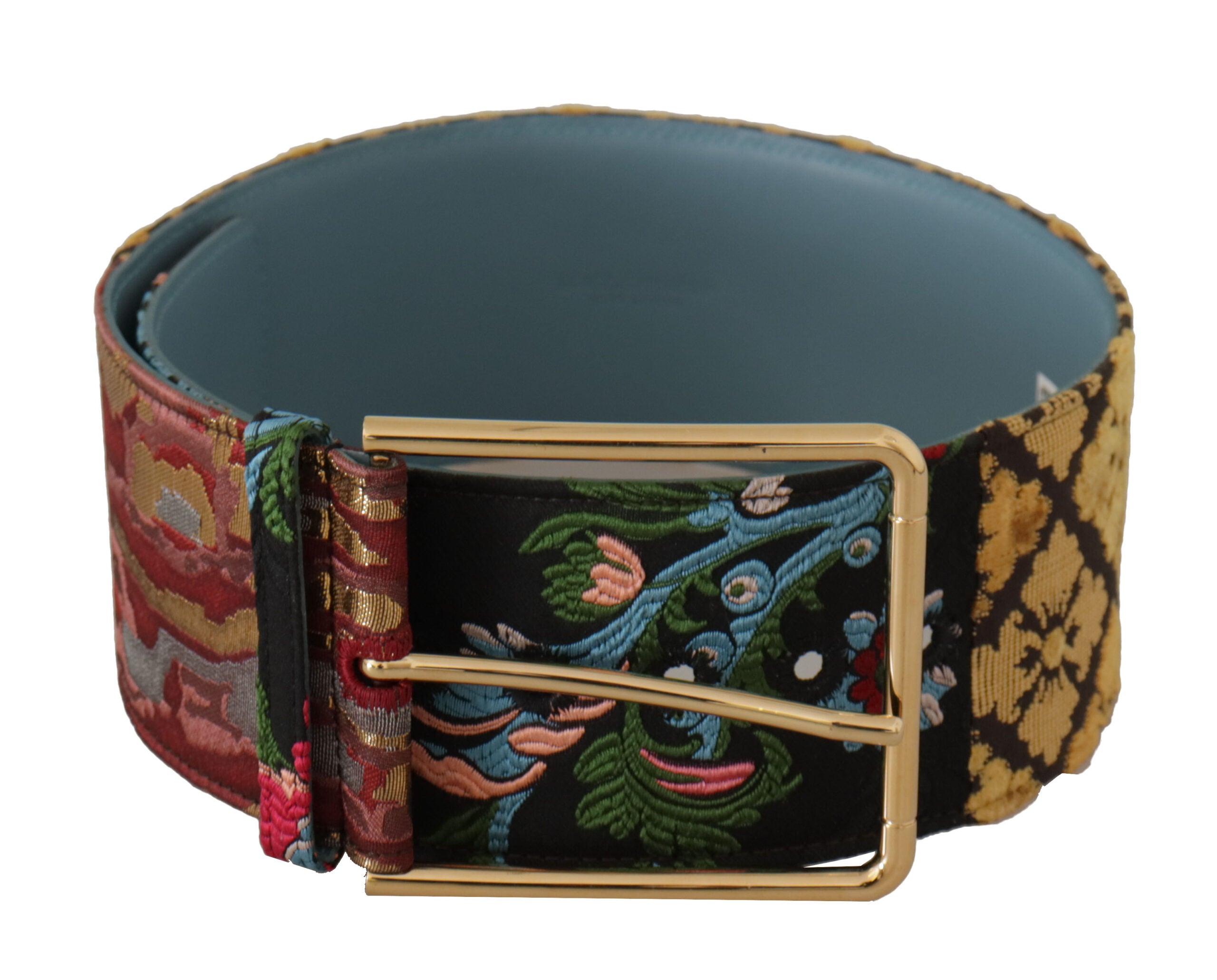 Dolce &amp; Gabbana Mehrfarbiger Statement-Gürtel aus Canvas und Leder