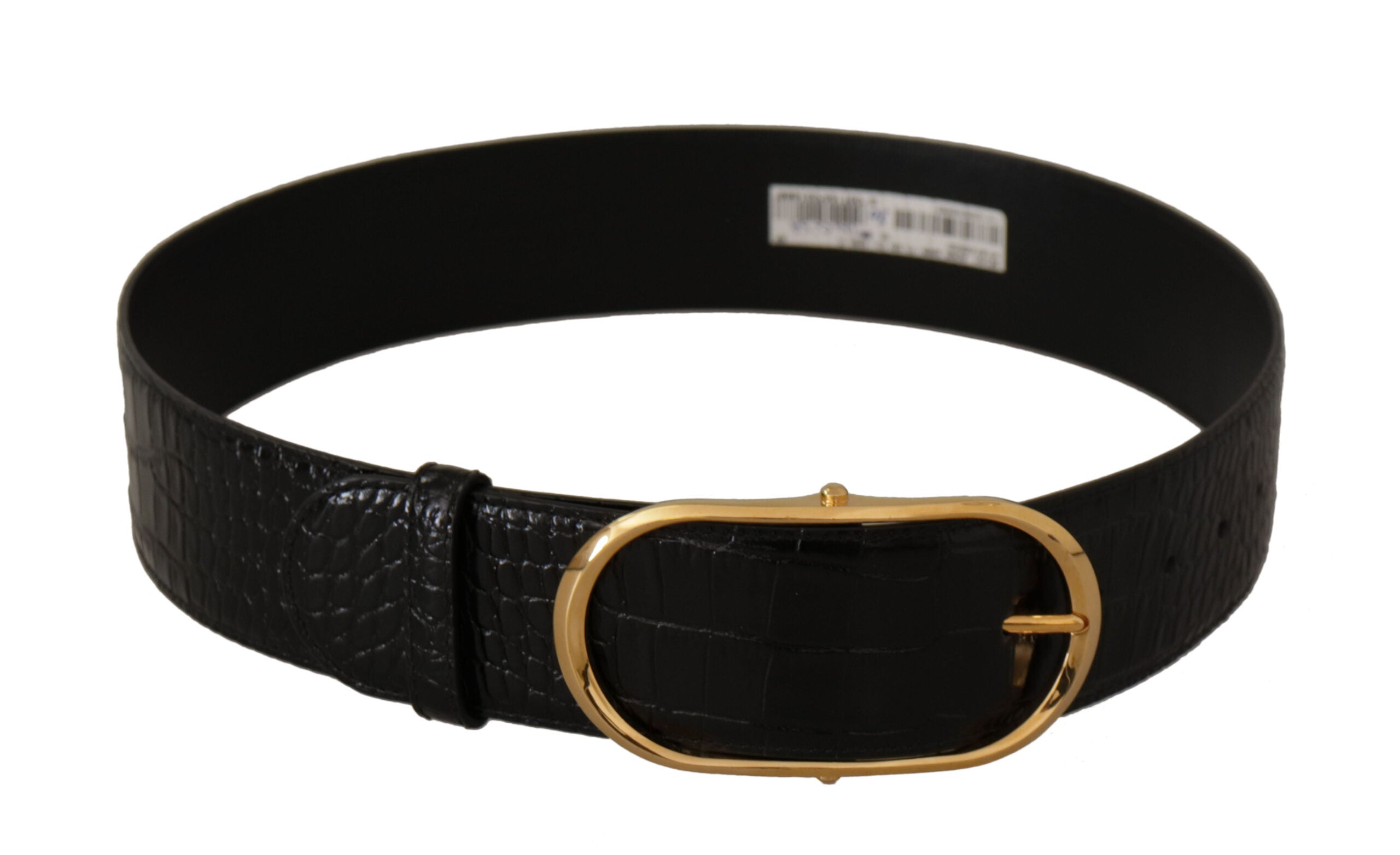 Dolce &amp; Gabbana Schicker schwarzer Ledergürtel mit Logo