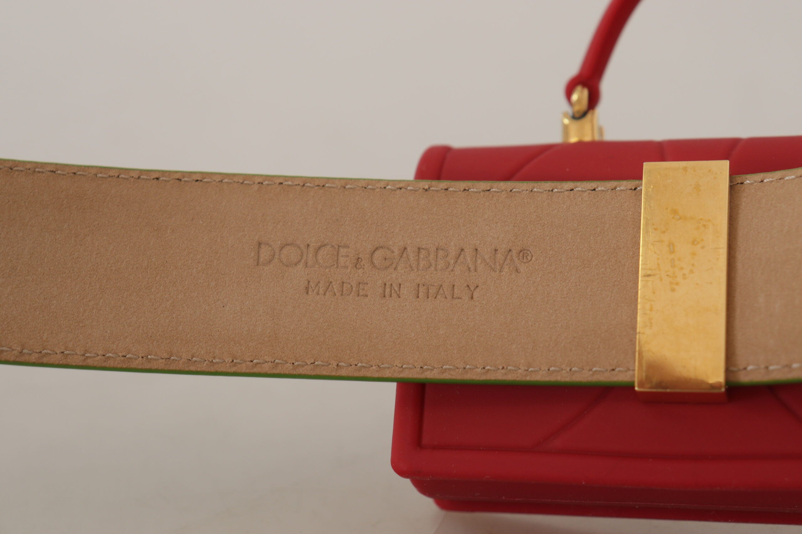 Dolce &amp; Gabbana Eleganter Ledergürtel mit Mini-Taschen-Accessoire