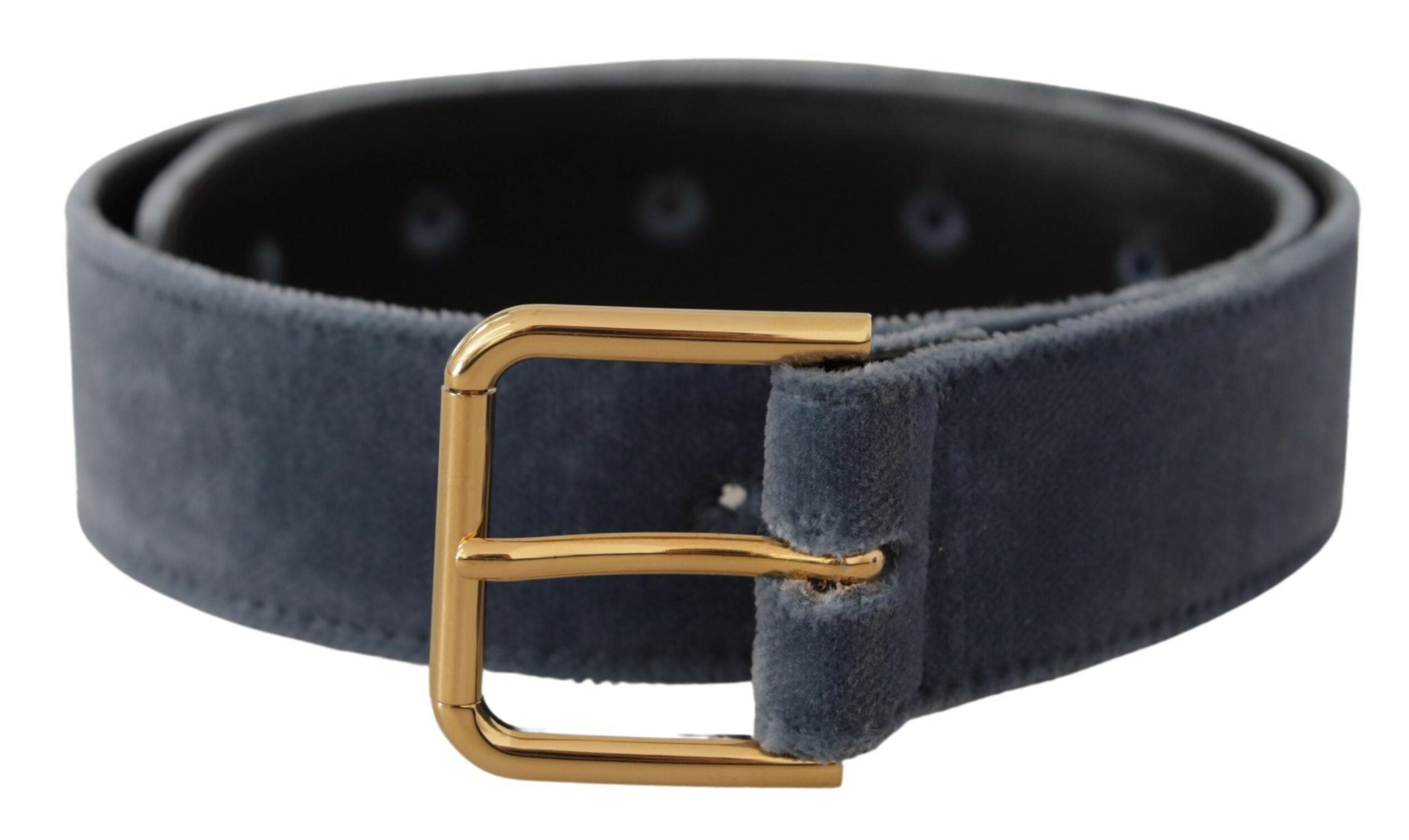Dolce &amp; Gabbana Eleganter Designer-Gürtel aus marineblauem Samt