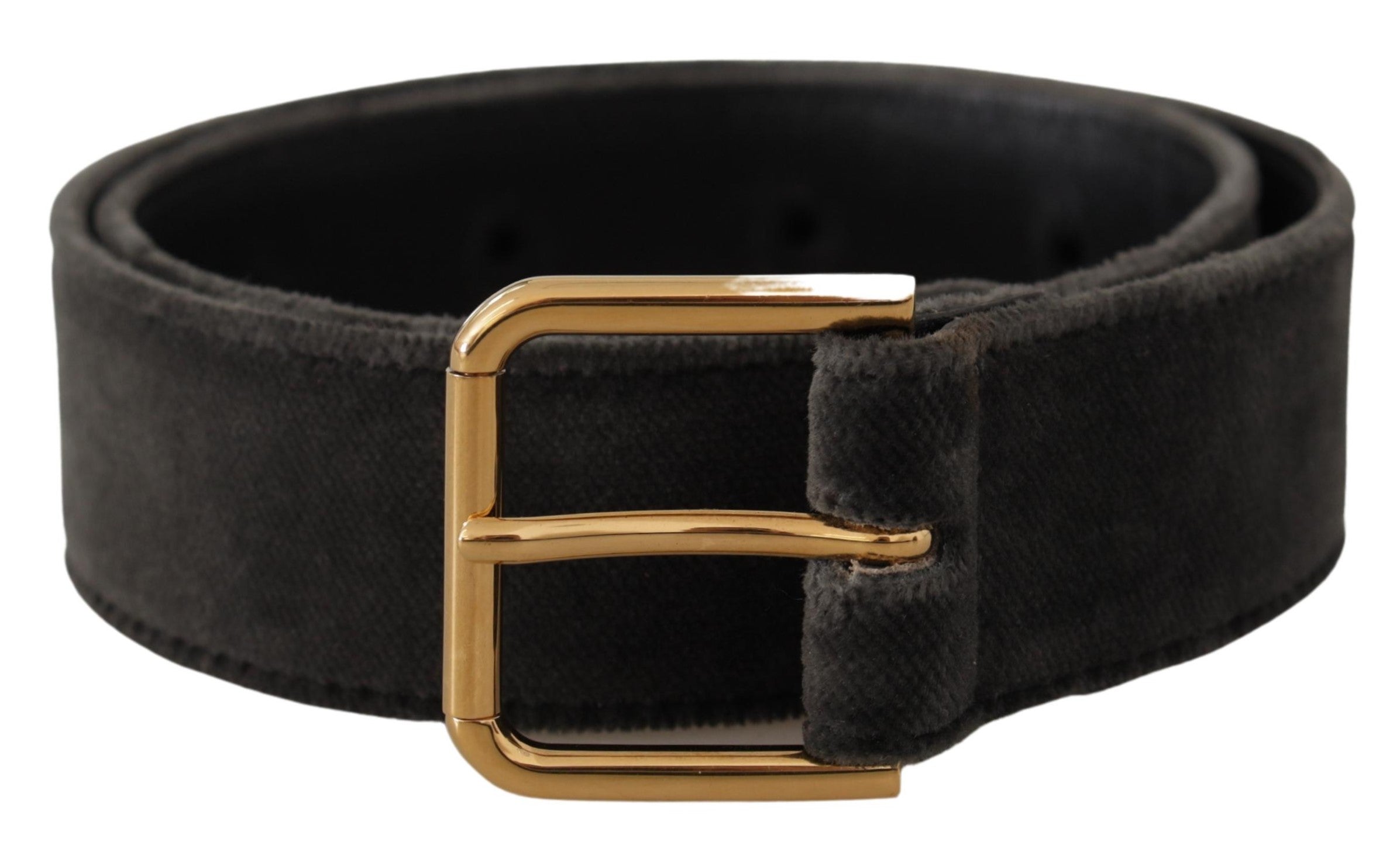 Dolce &amp; Gabbana Eleganter Samtgürtel mit gravierter Schnalle