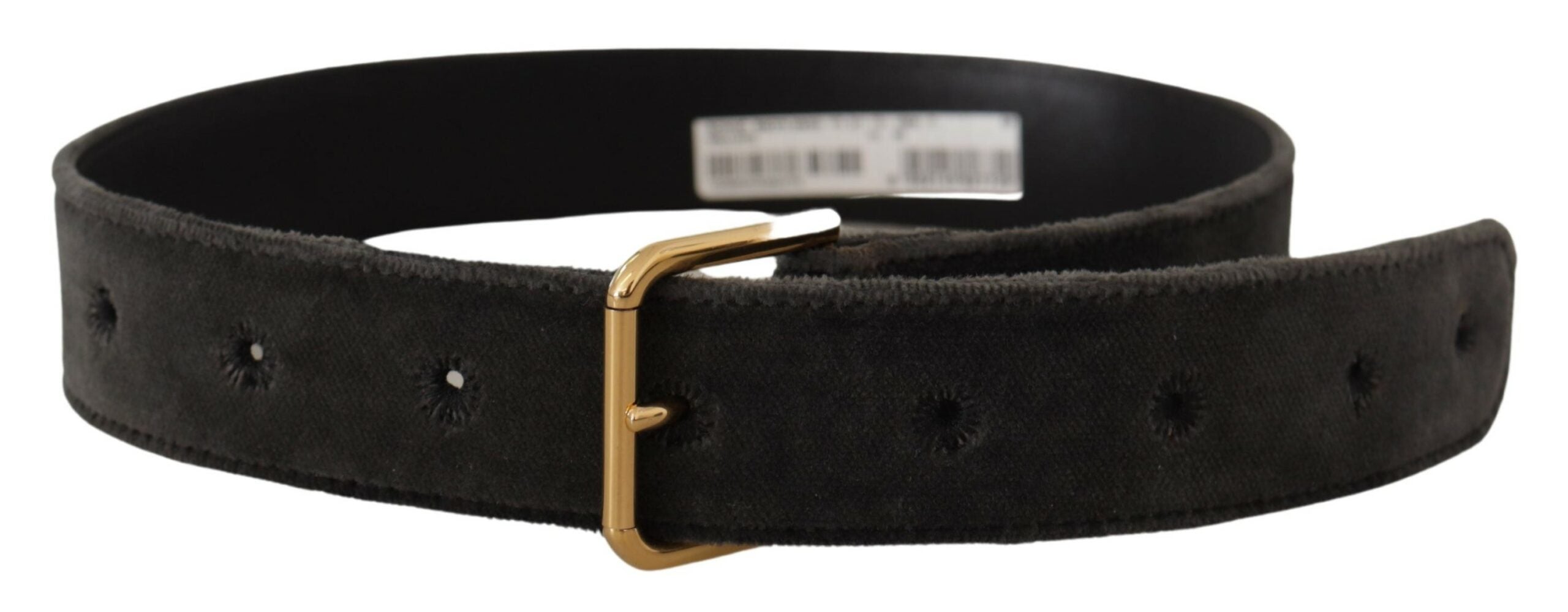 Curea elegantă din catifea Dolce &amp; Gabbana cu cataramă gravată
