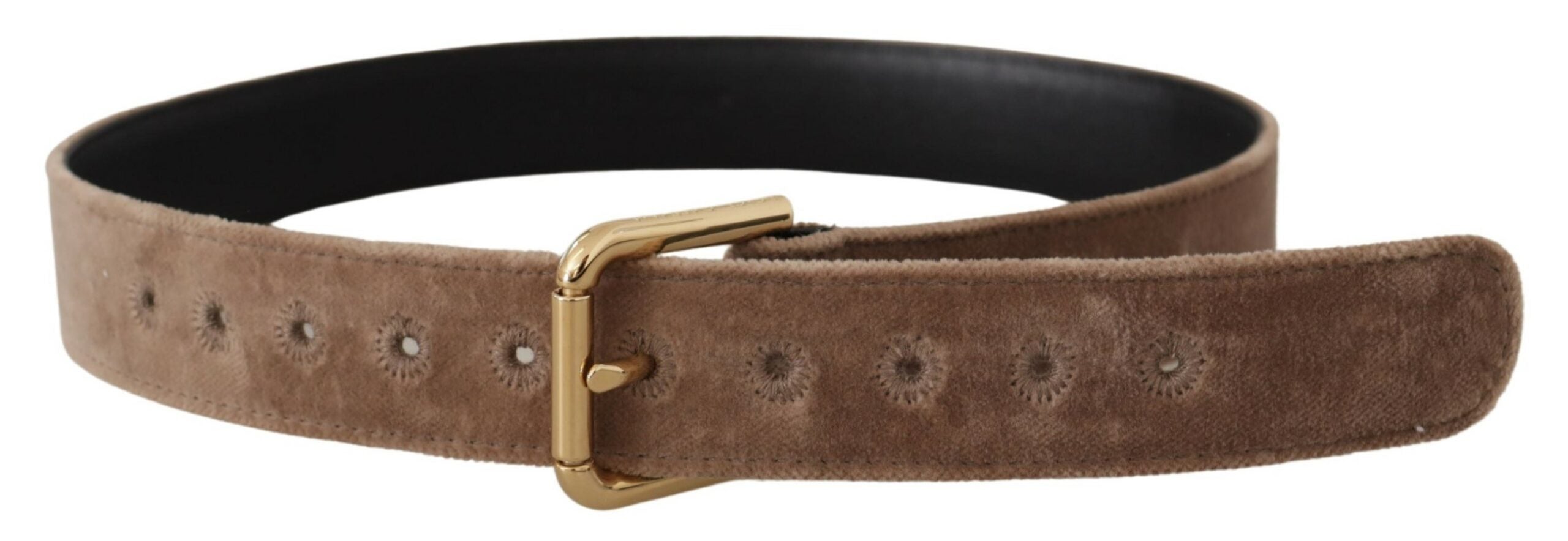 Dolce &amp; Gabbana Eleganter Samtgürtel mit Logoschnalle