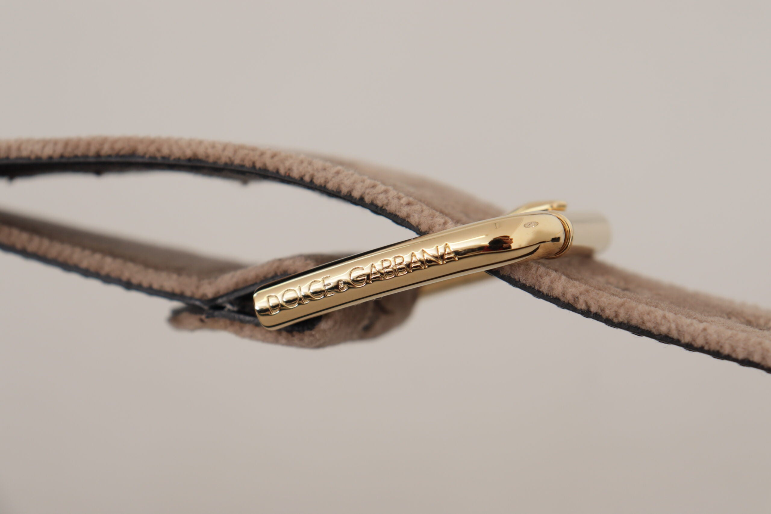 Dolce &amp; Gabbana Eleganter Samtgürtel mit Logoschnalle
