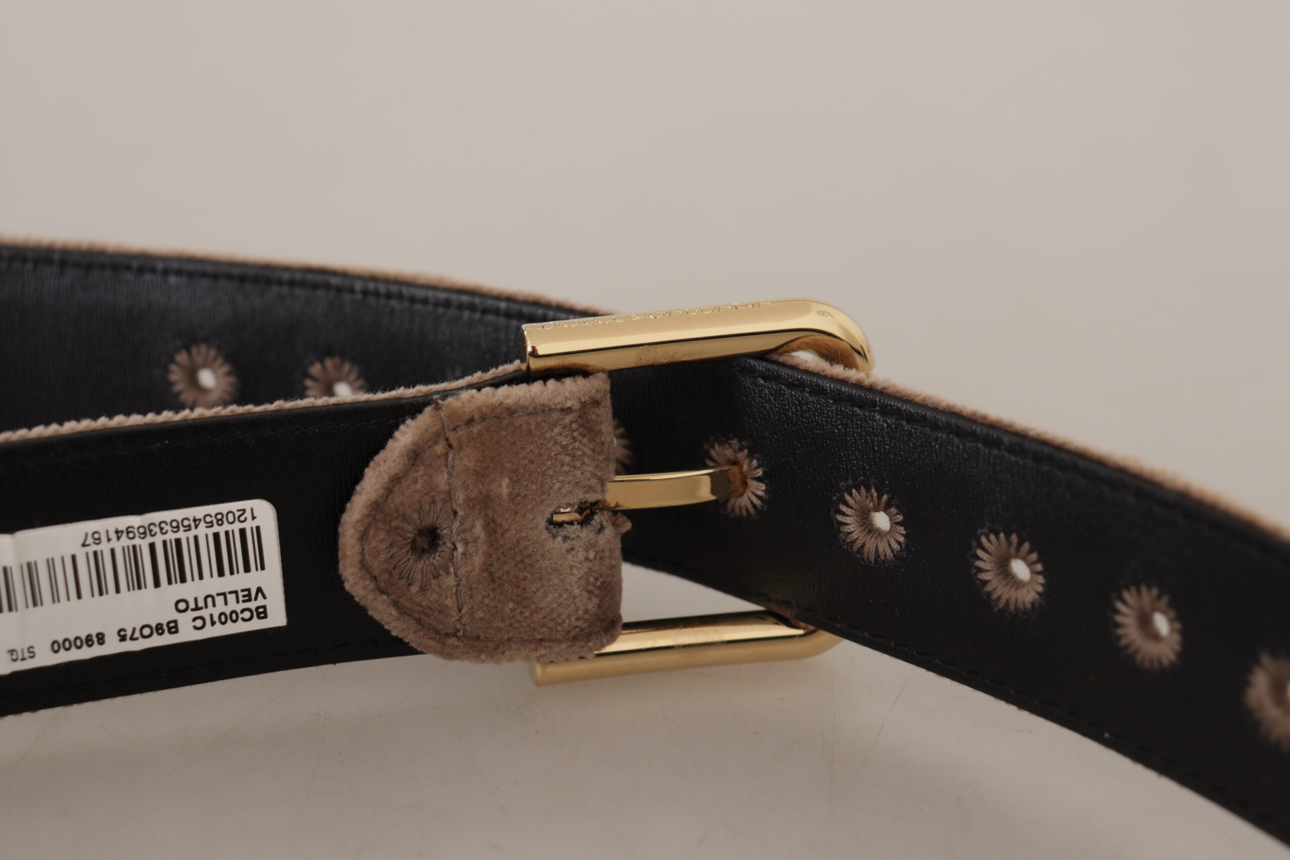 Dolce &amp; Gabbana Eleganter Samtgürtel mit Logoschnalle