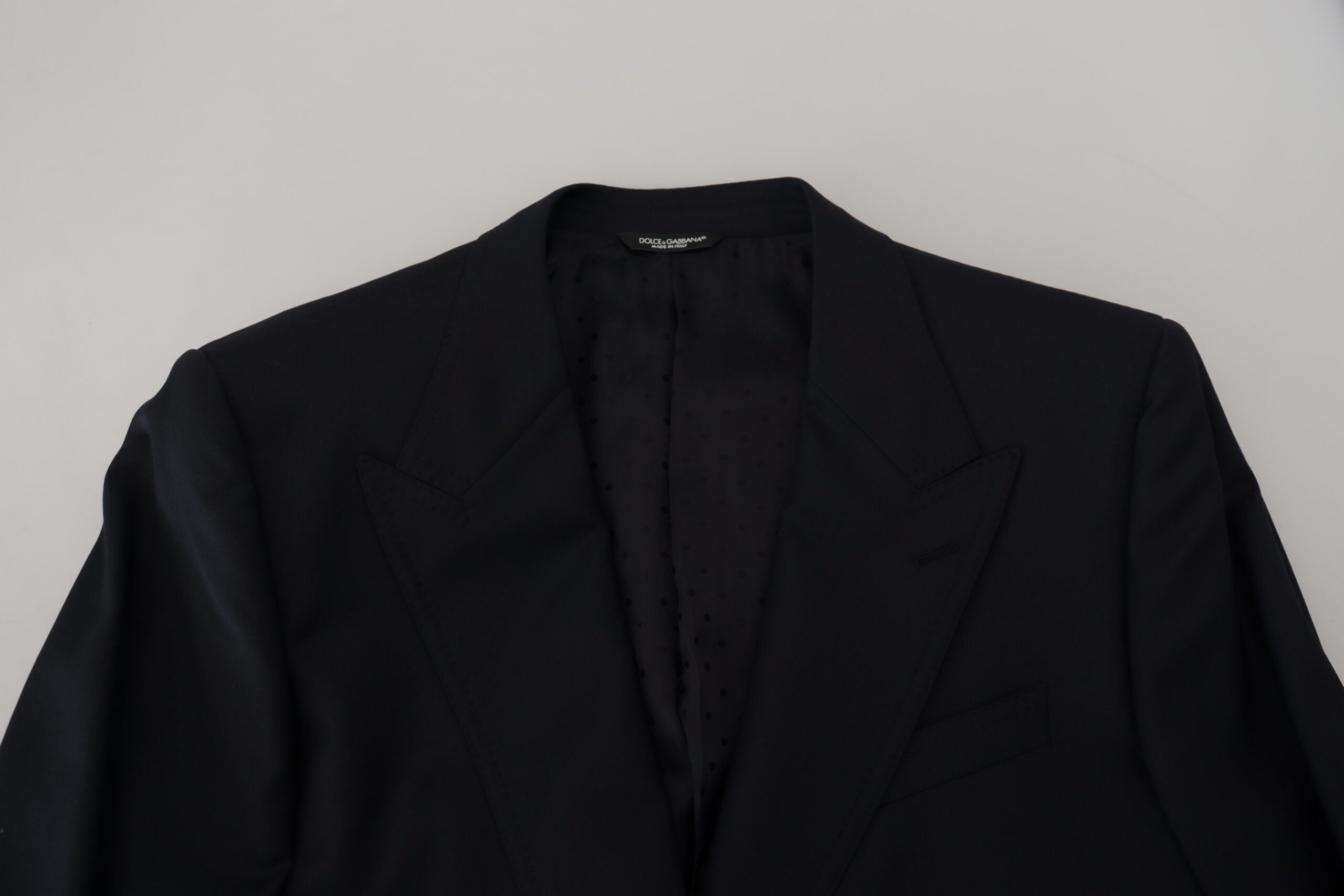 Sacou elegant Dolce &amp; Gabbana albastru închis cu un singur rând de nasturi