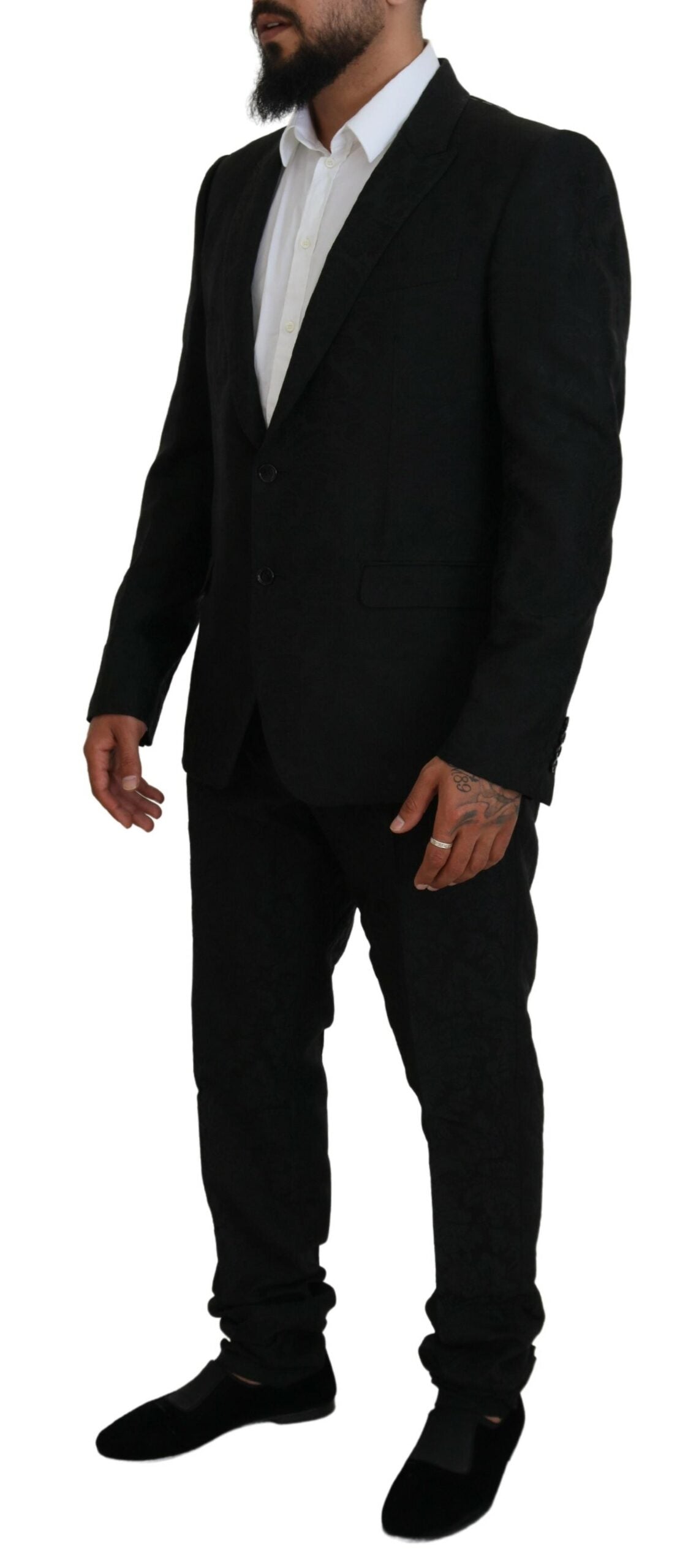 Dolce &amp; Gabbana – Schwarzer Martini-Designeranzug im Slim Fit