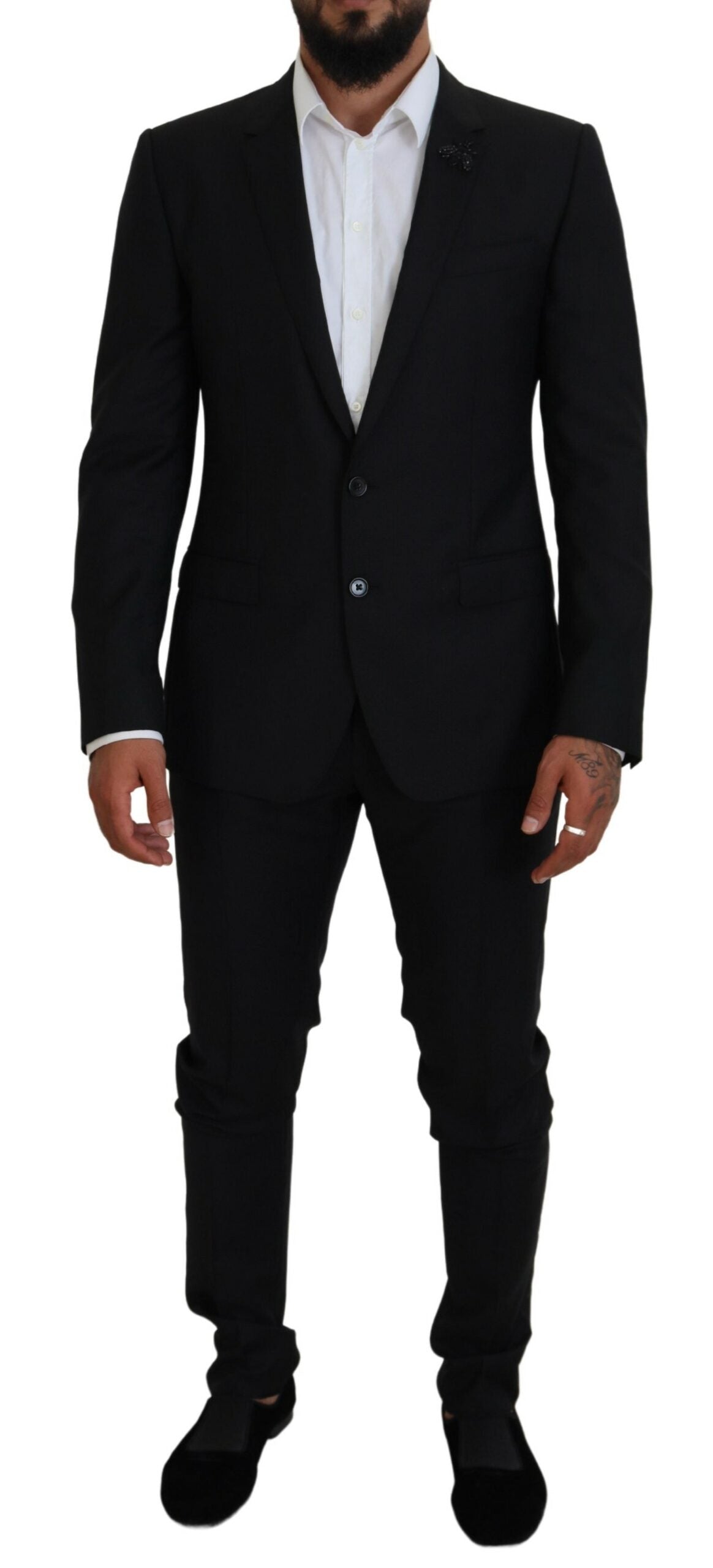 Dolce &amp; Gabbana – Eleganter schwarzer zweiteiliger Martini-Anzug aus Wolle