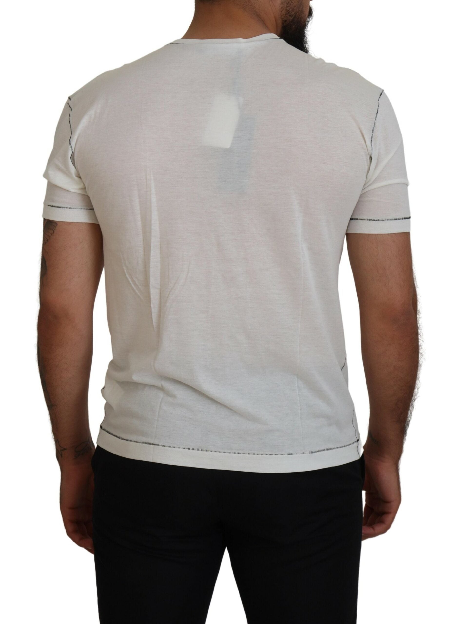 Dolce &amp; Gabbana Elegantes weißes T-Shirt aus Baumwoll-Seiden-Mischung