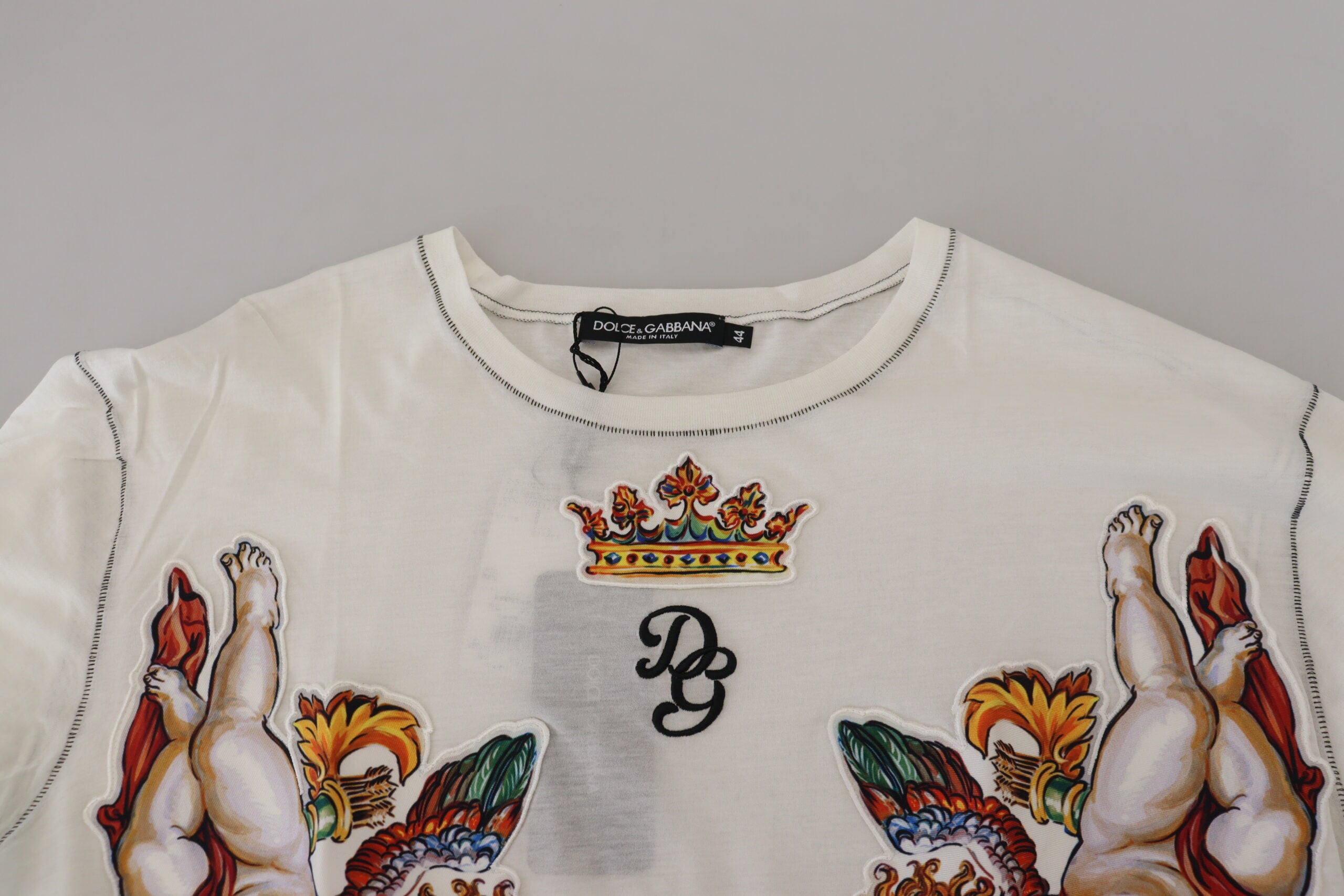 Dolce &amp; Gabbana Elegantes weißes T-Shirt aus Baumwoll-Seiden-Mischung