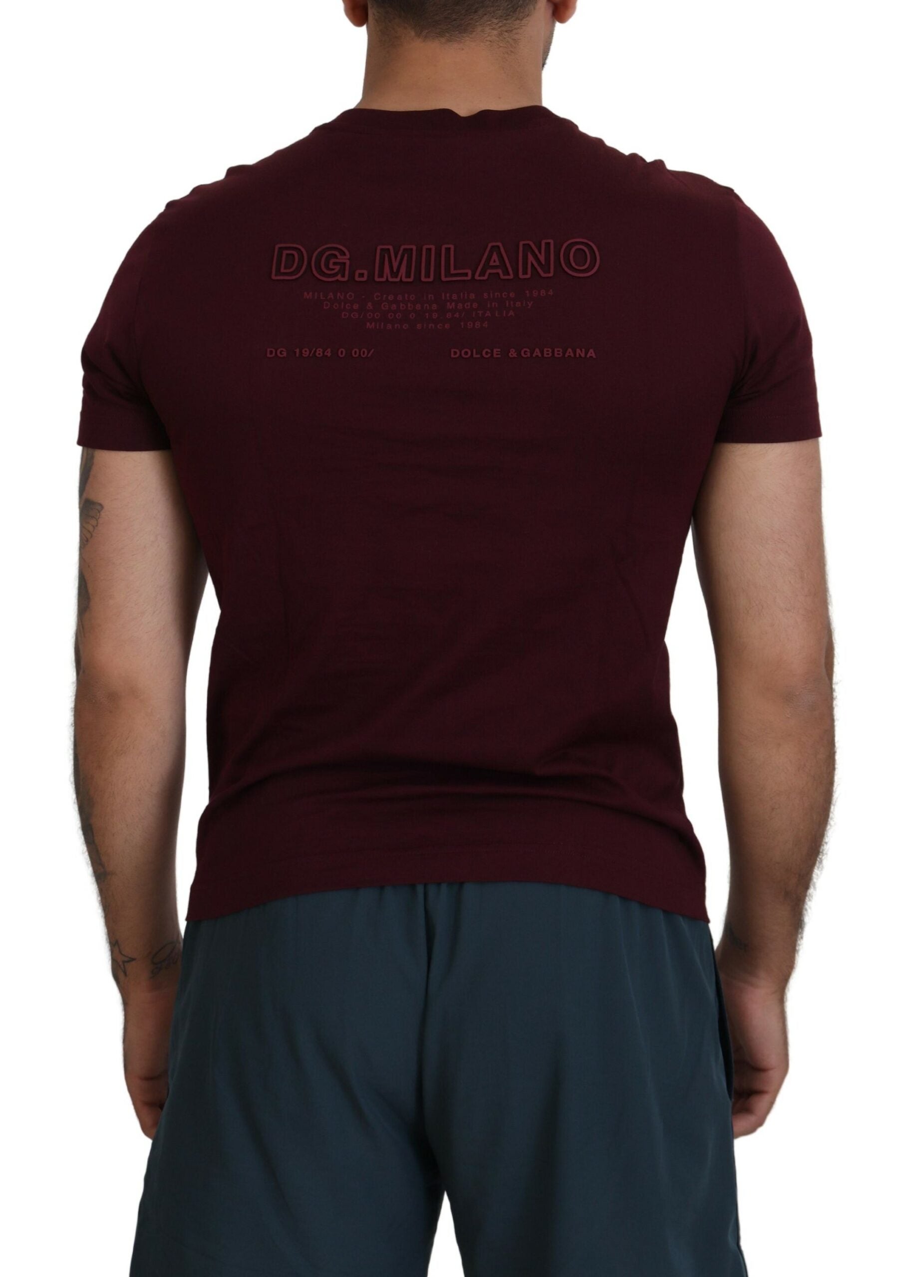 Dolce &amp; Gabbana Elegantes, kastanienbraunes Freizeit-T-Shirt mit Rundhalsausschnitt
