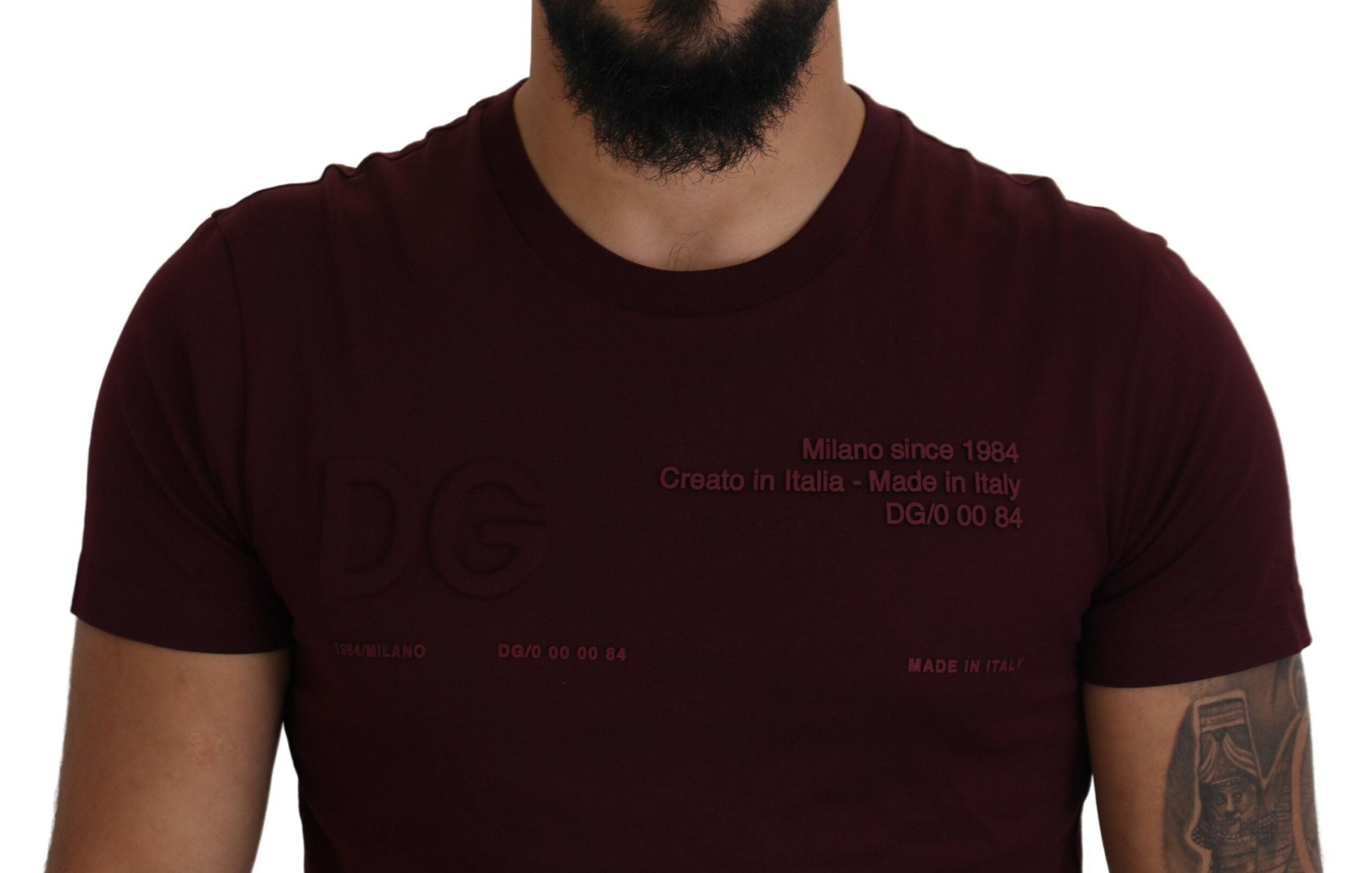 Dolce &amp; Gabbana Elegantes, kastanienbraunes Freizeit-T-Shirt mit Rundhalsausschnitt