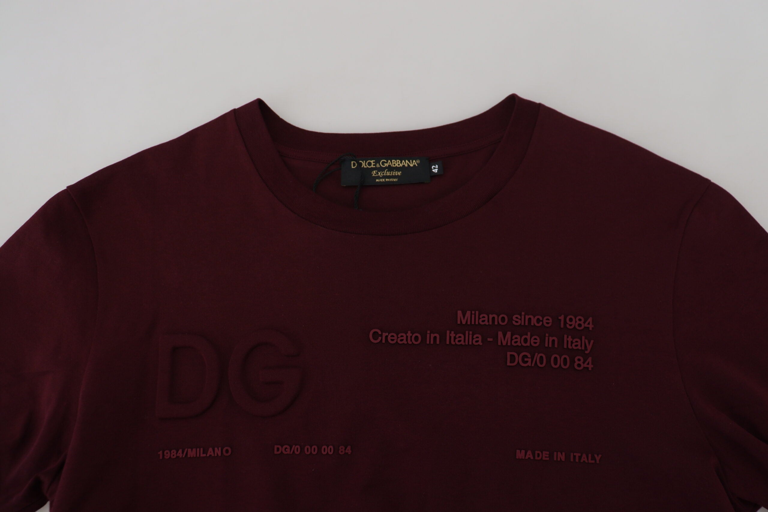 Dolce &amp; Gabbana Elegantes, kastanienbraunes Freizeit-T-Shirt mit Rundhalsausschnitt