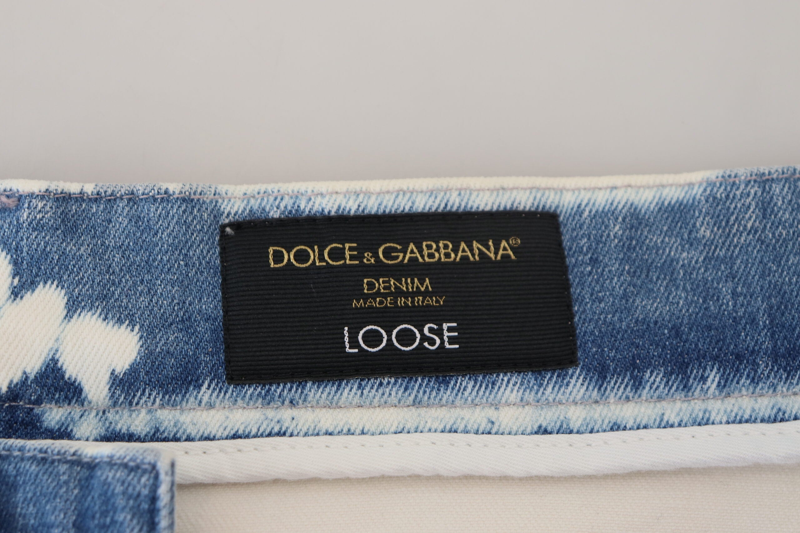 Dolce &amp; Gabbana Elegante Loose Fit Jeanshose mit einzigartigem Print