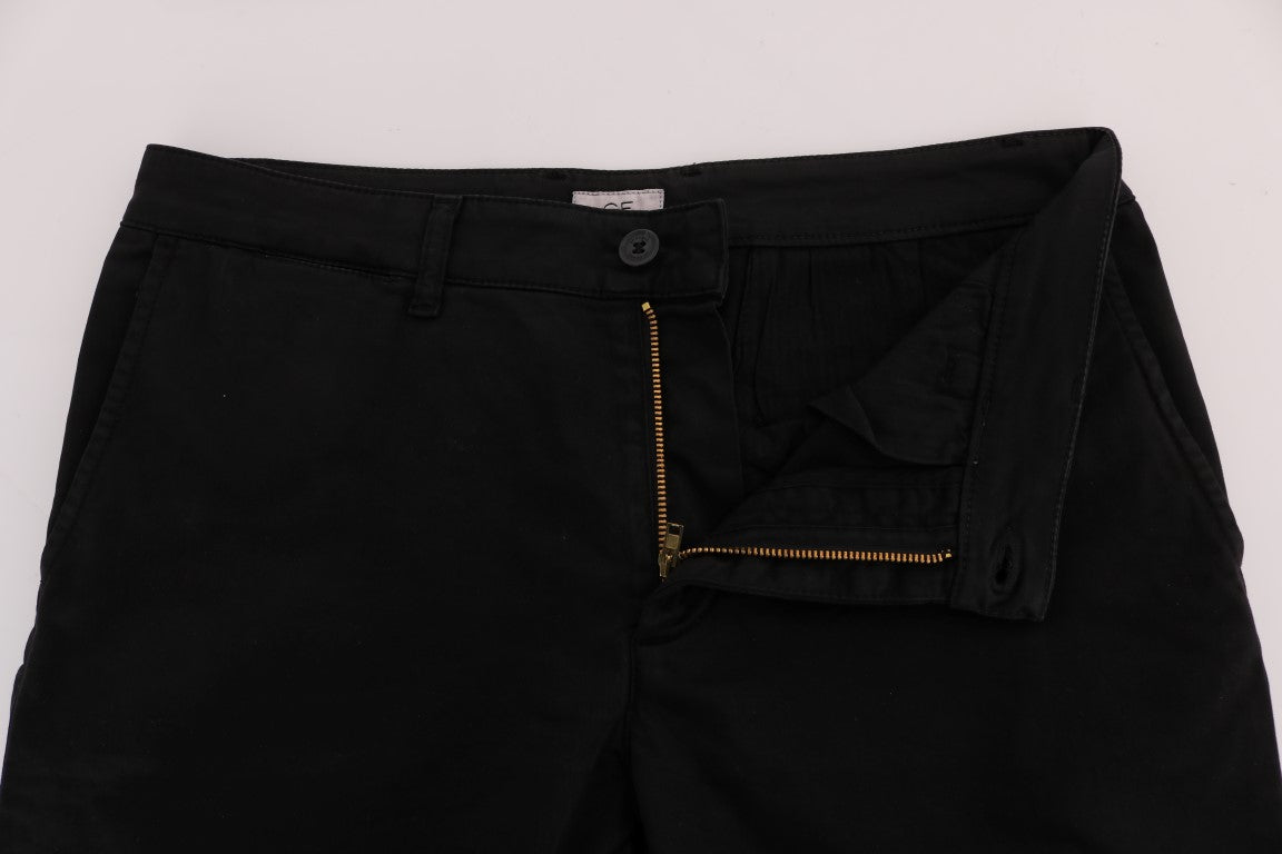 GF Ferre Elegante Slim Fit-Hose aus schwarzer Baumwolle