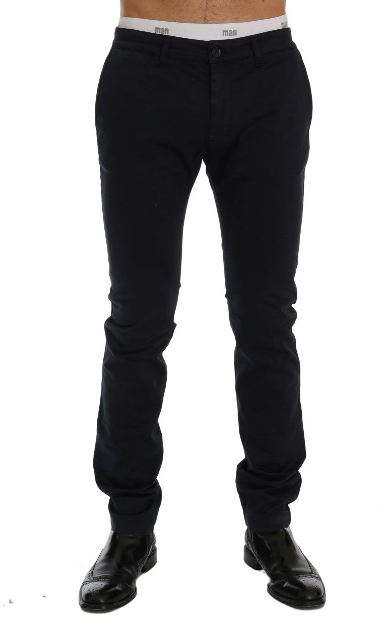 GF Ferre Chic Slim-Fit-Hose aus blauer Stretch-Baumwolle