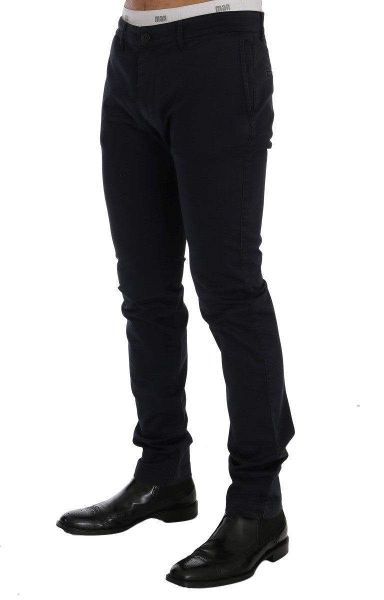 GF Ferre Chic Slim-Fit-Hose aus blauer Stretch-Baumwolle