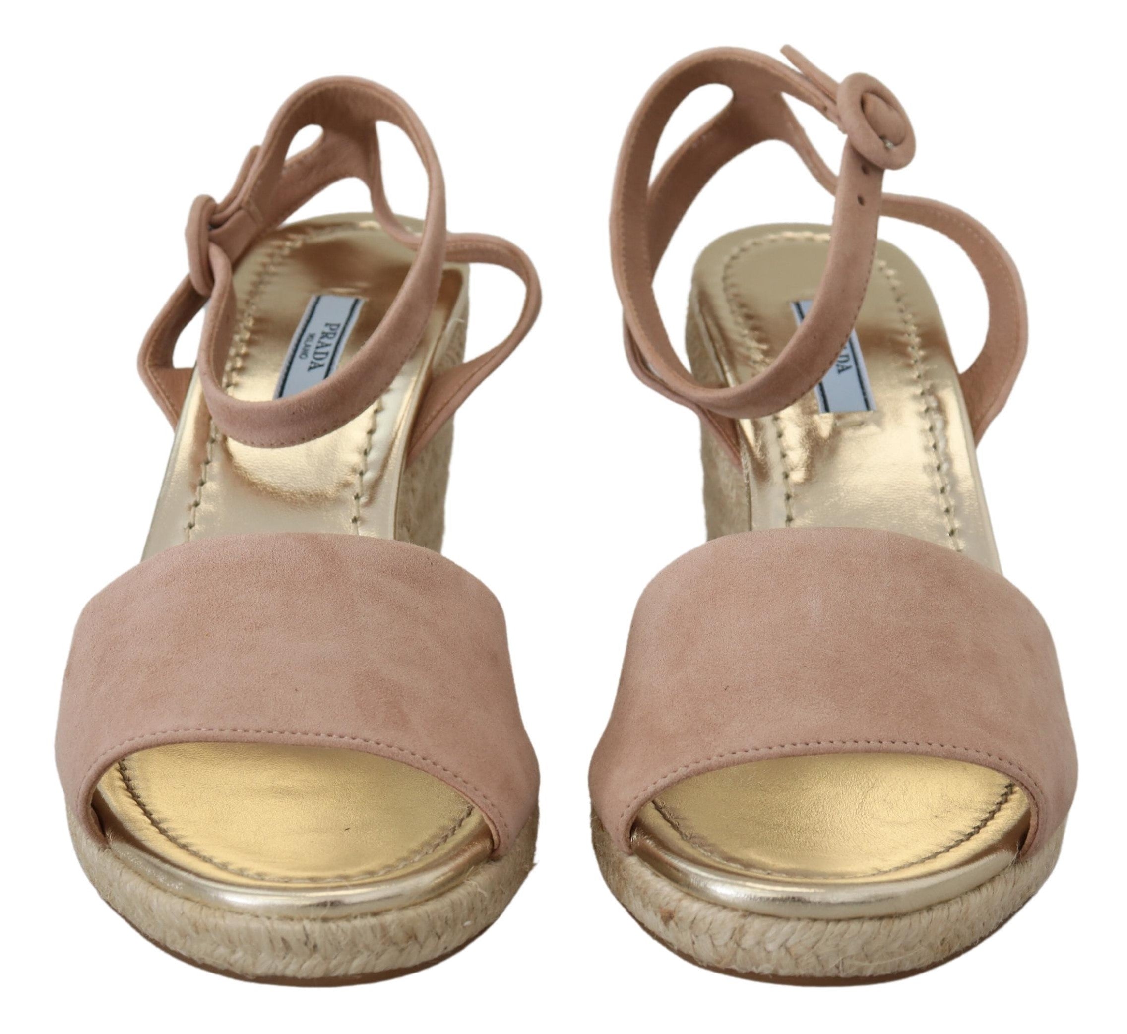Sandale elegante Prada din piele întoarsă cu bareta la gleznă