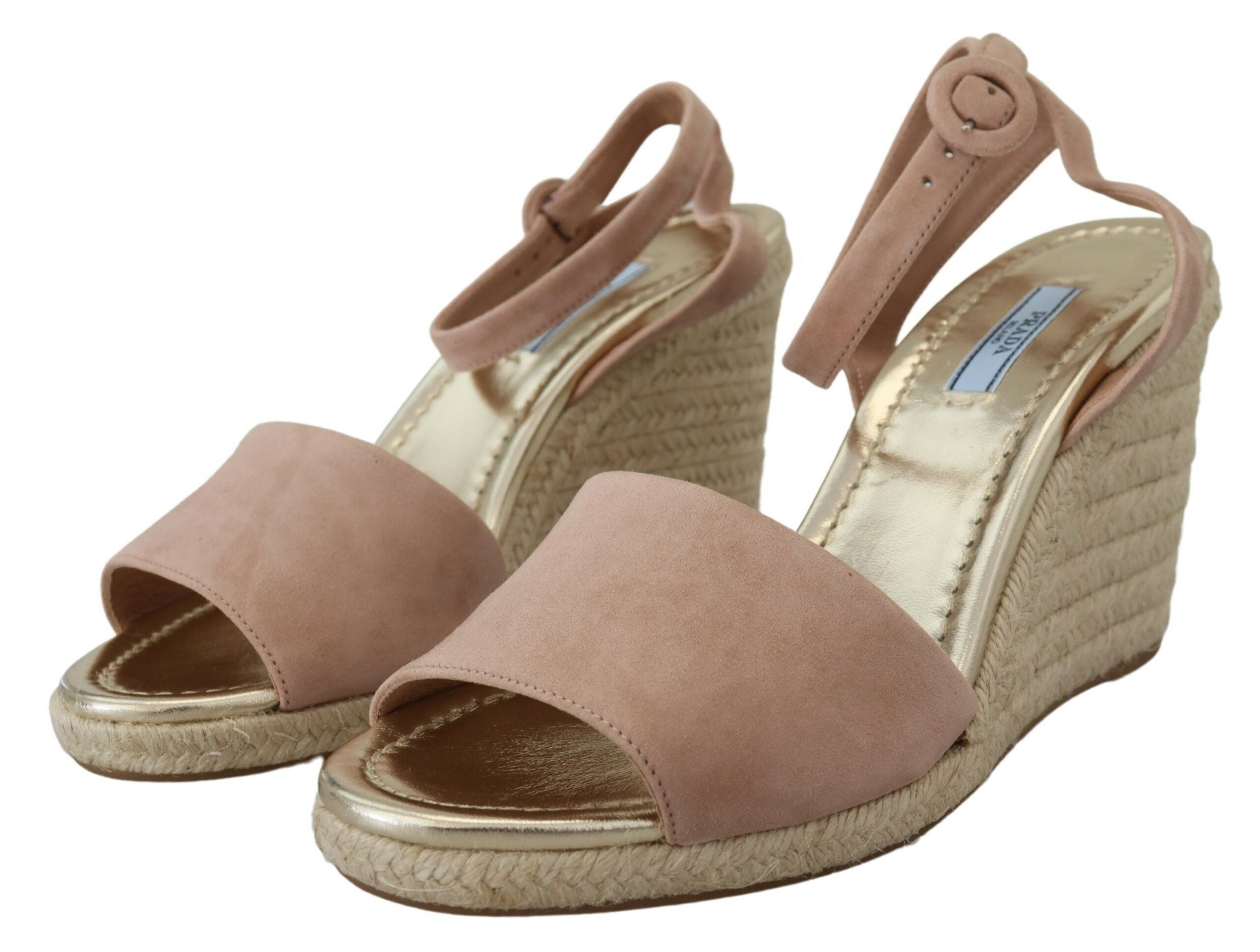 Sandale elegante Prada din piele întoarsă cu bareta la gleznă