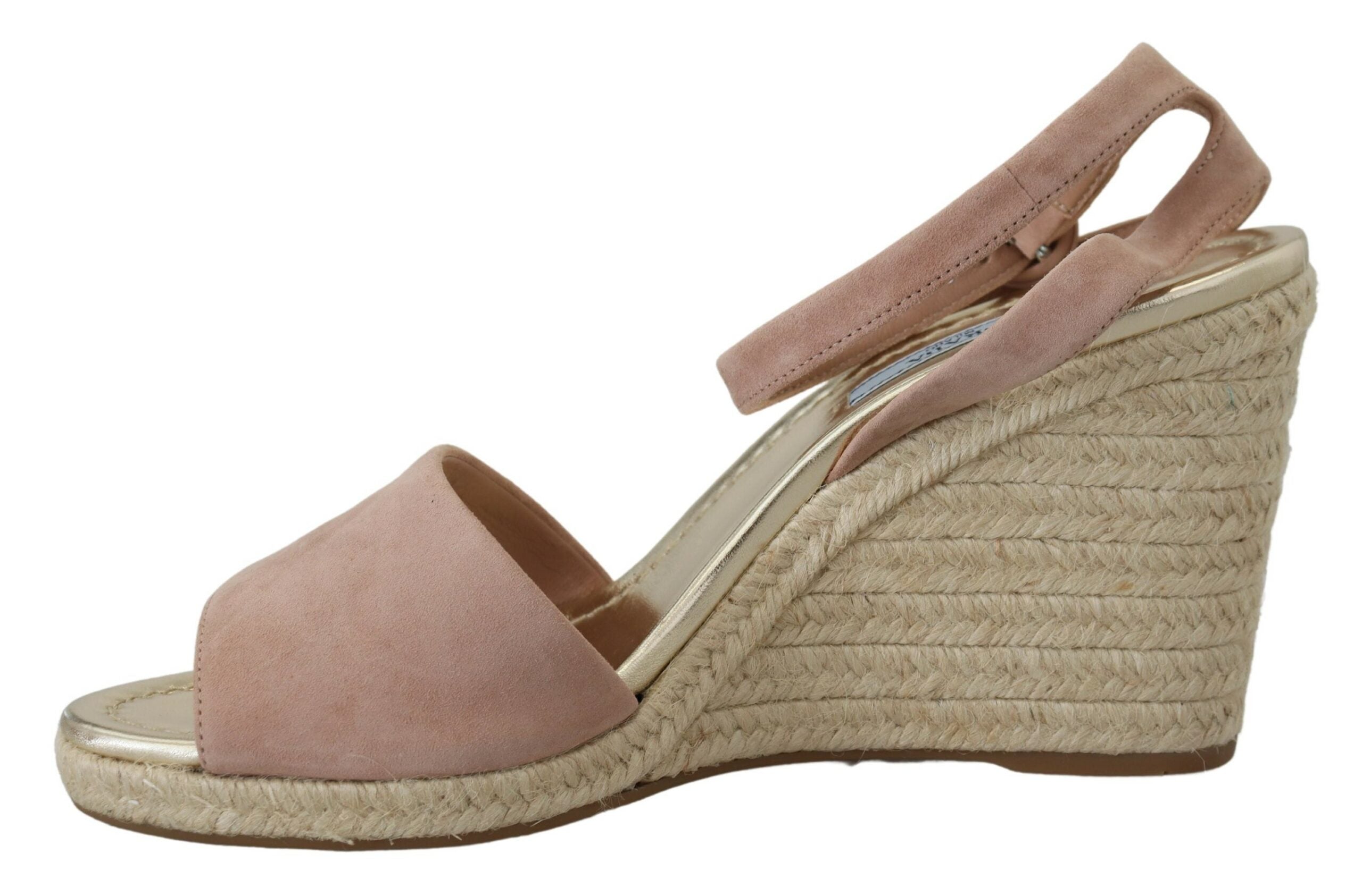 Sandale elegante Prada din piele întoarsă cu bareta la gleznă