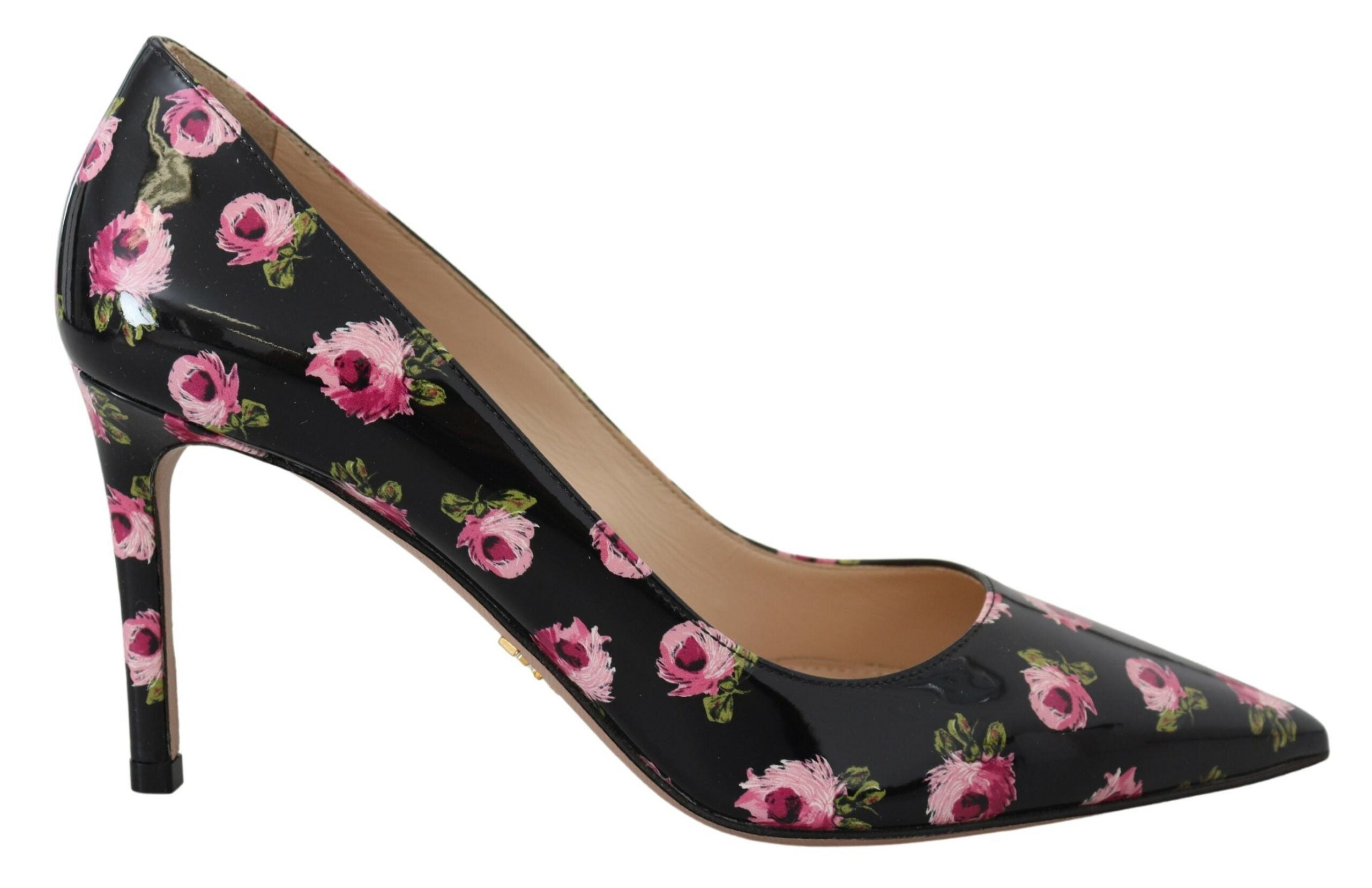 Prada Elegante Pumps aus Leder mit Blumenmuster