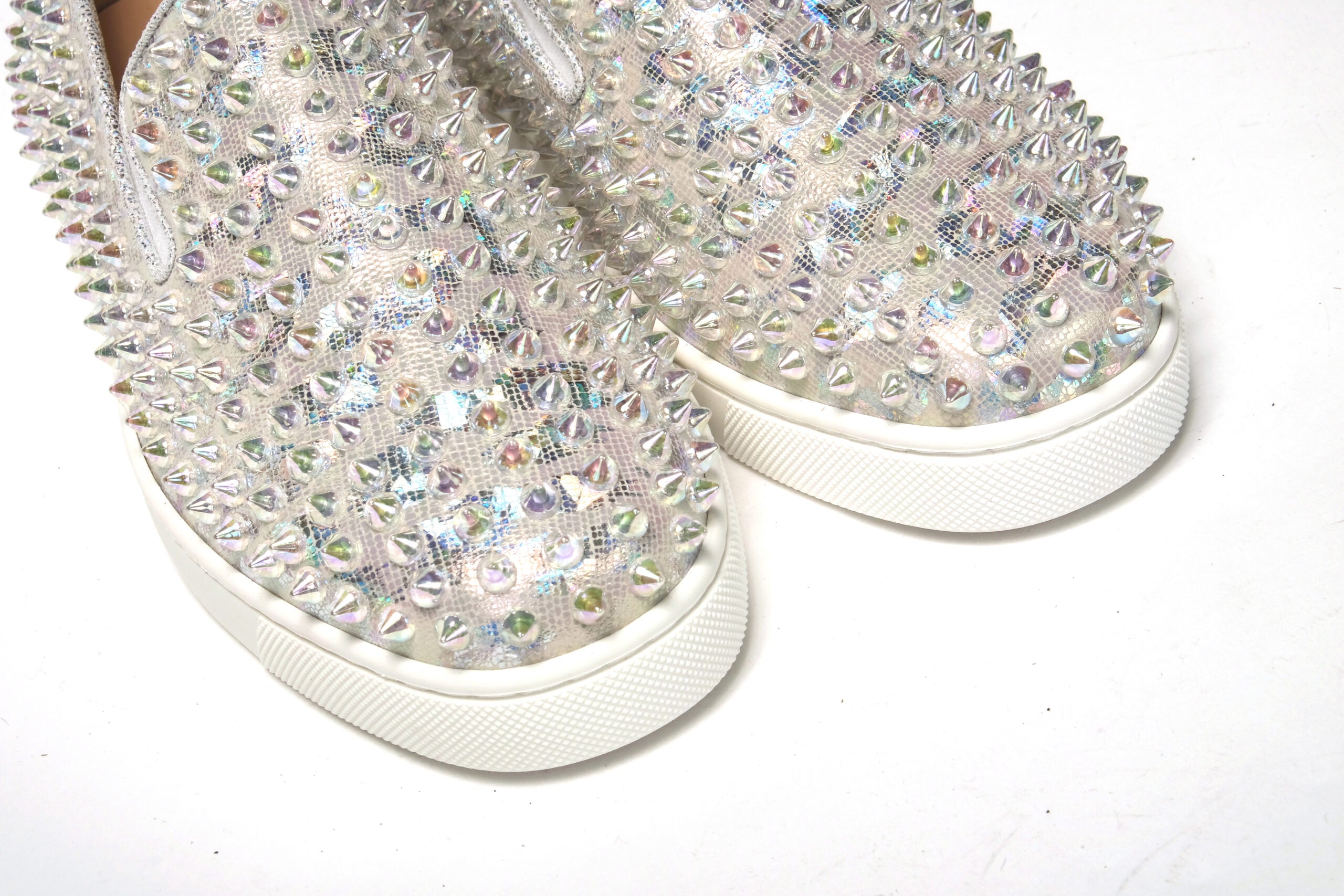 Christian Louboutin Weiß Ab/Clear Ab Roller Boat Frau Flache Sneaker