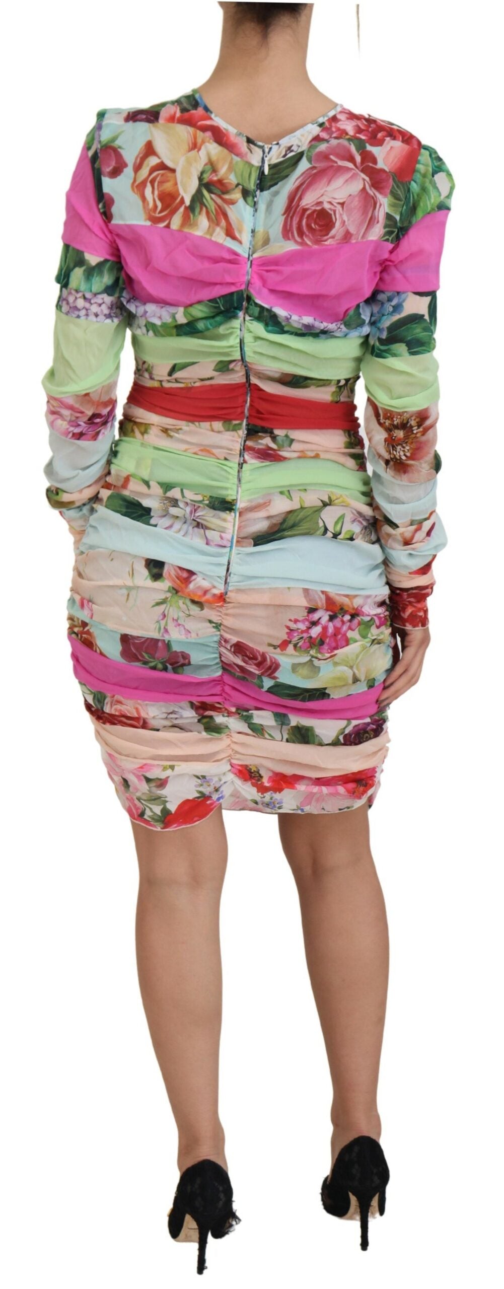Dolce &amp; Gabbana – Figurbetontes Etuikleid aus Seide mit Blumenmuster
