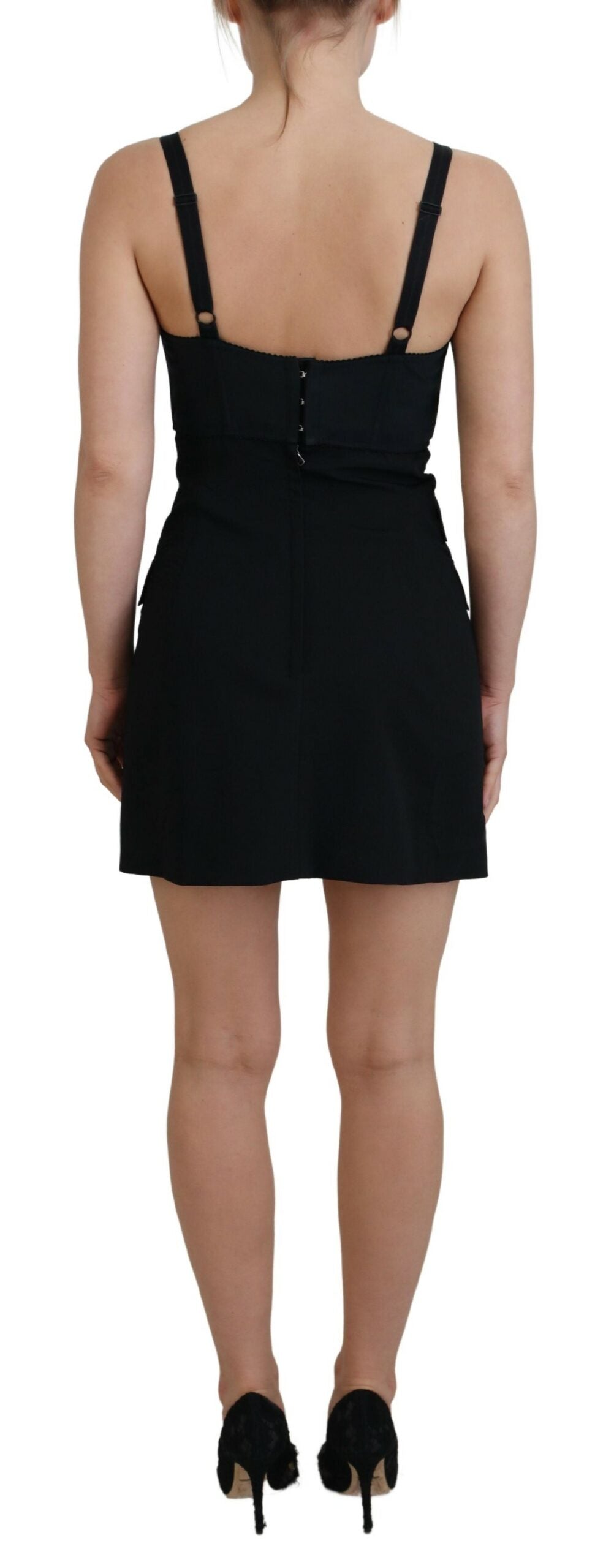 Rochie mini elegantă Dolce &amp; Gabbana neagră, cu model A, model teacă