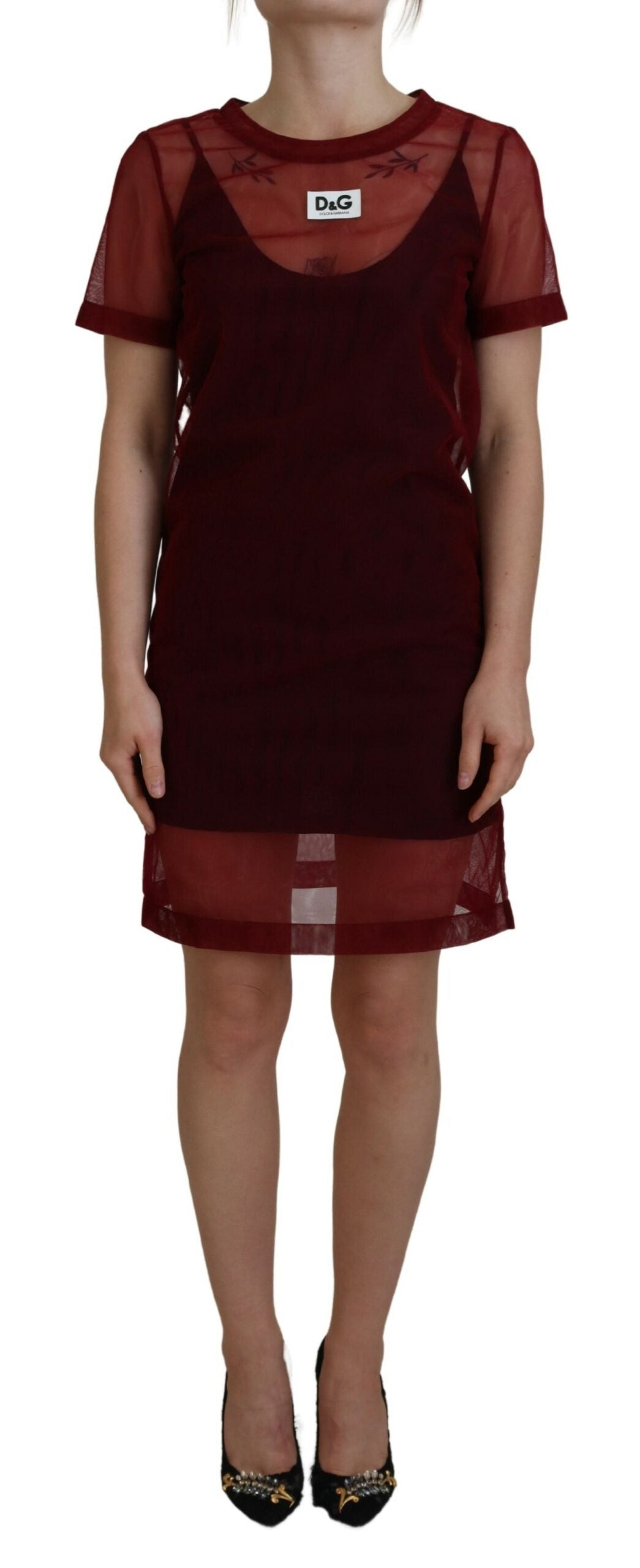 Dolce &amp; Gabbana Kastanienbraunes Mini-Etuikleid – Italienische Eleganz
