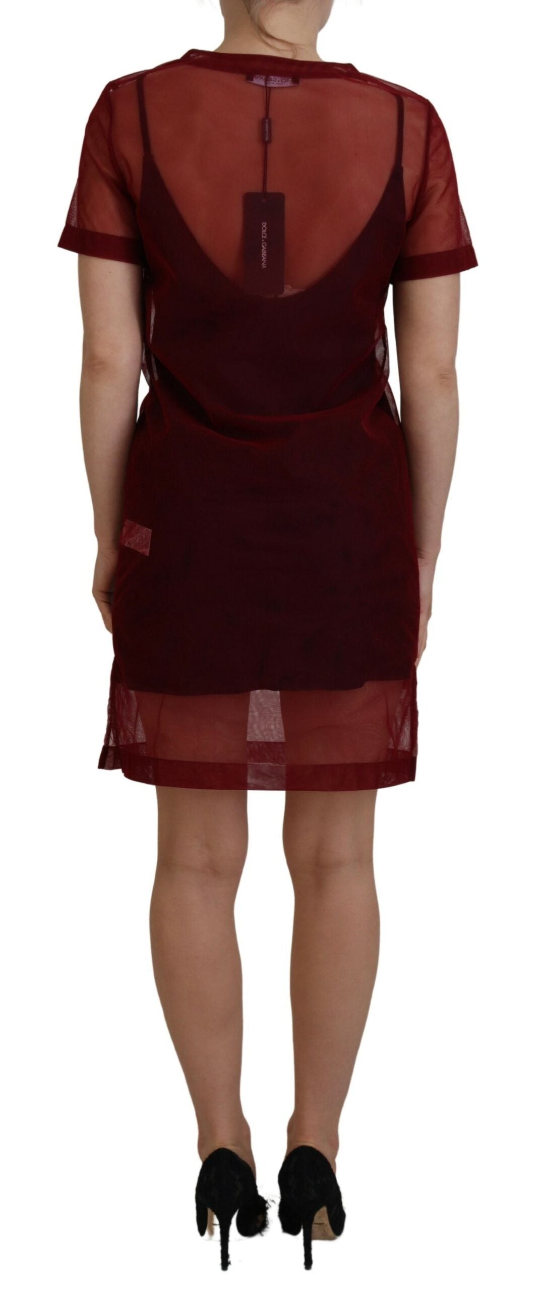 Rochie mini scurtă vișinie Dolce &amp; Gabbana - Eleganță italiană