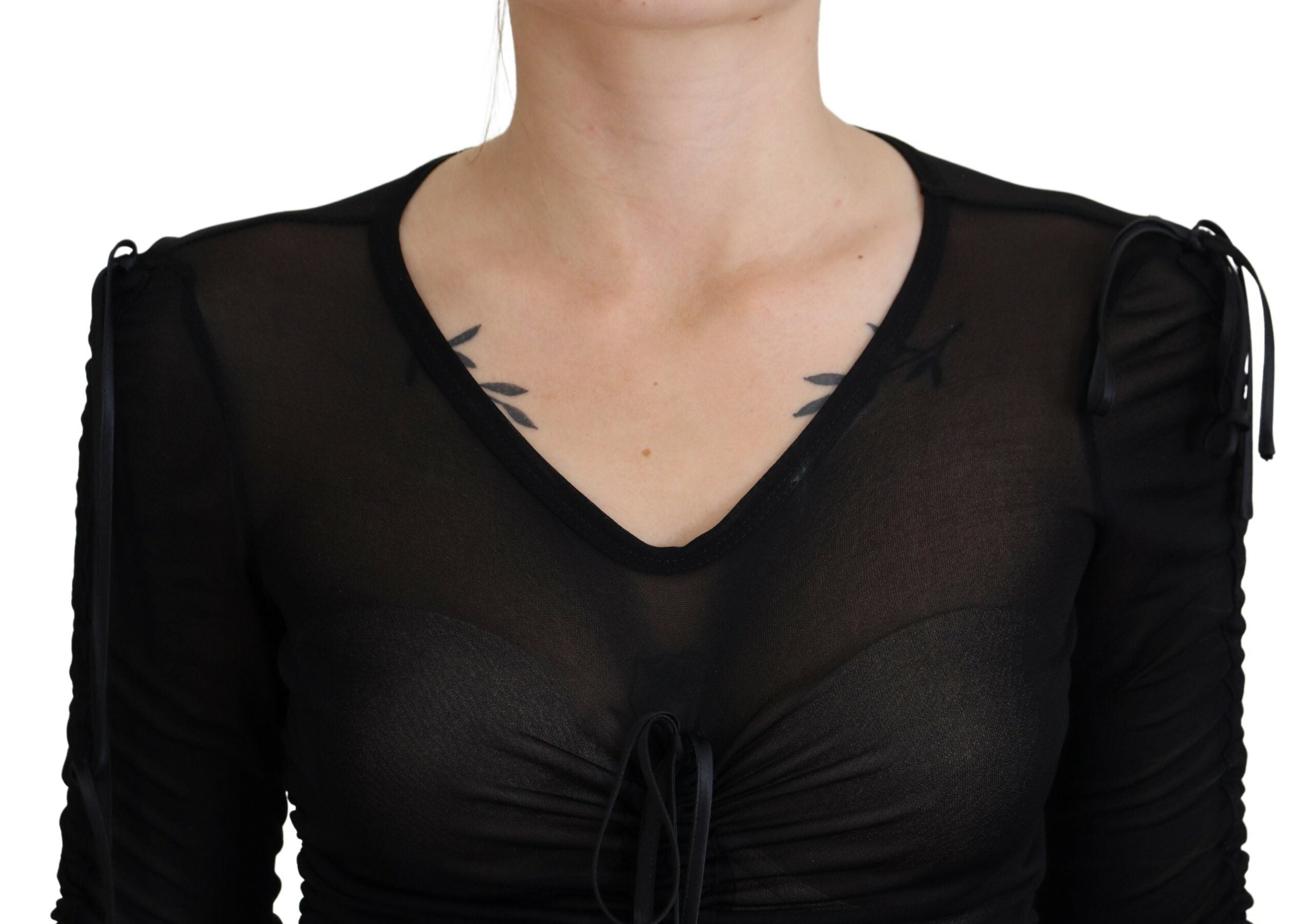 Rochie Dolce &amp; Gabbana elegantă, neagră, din amestec de mătase