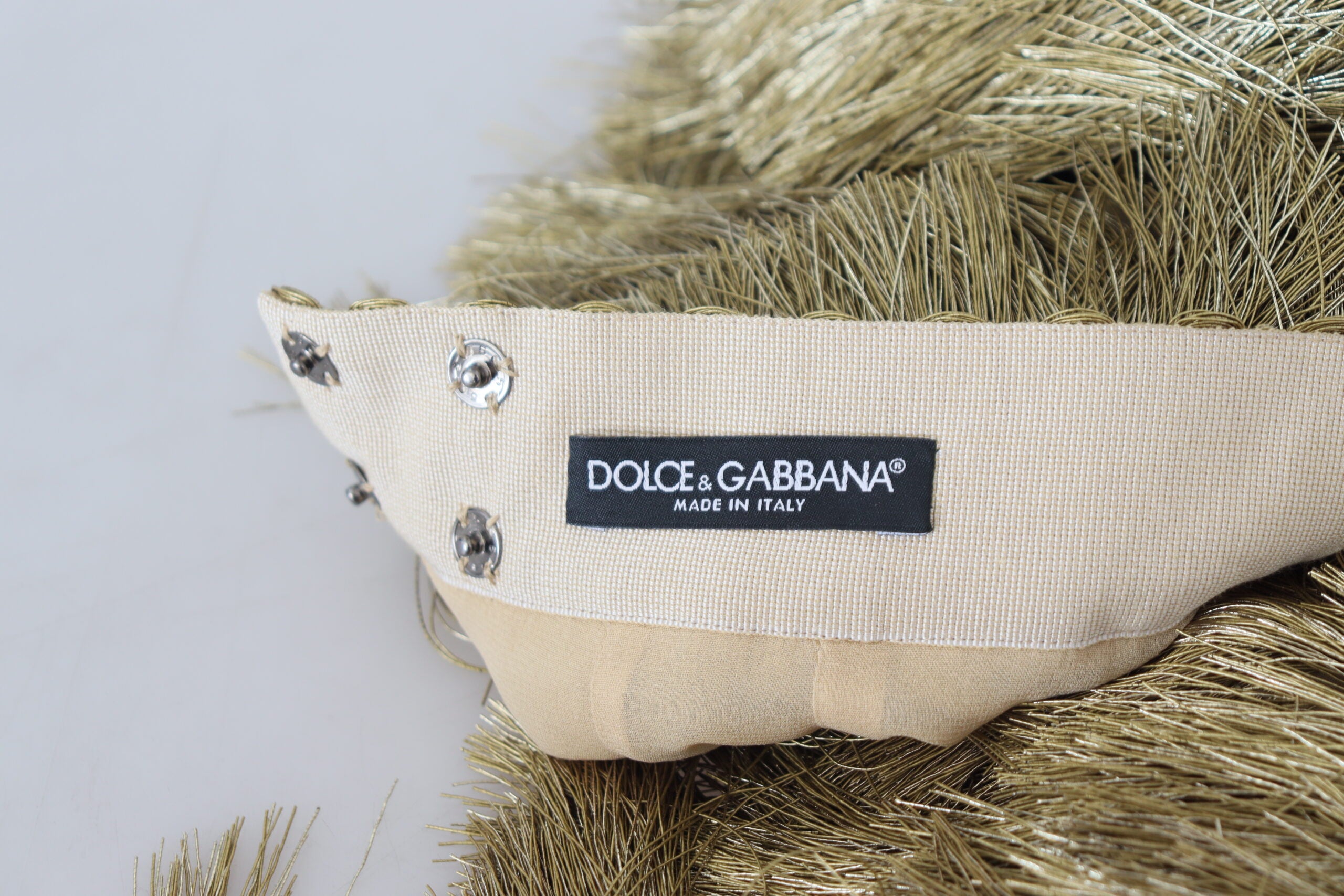 Dolce &amp; Gabbana – Goldener, gestufter Midirock mit hoher Taille