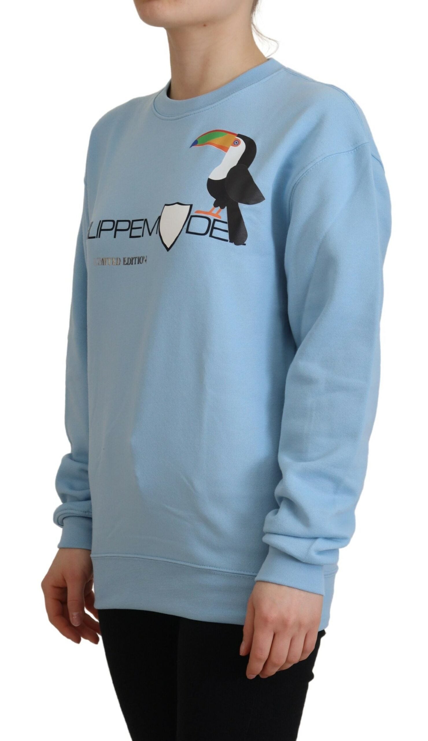Philippe Model Chic Hellblauer Pullover mit Logoverzierung