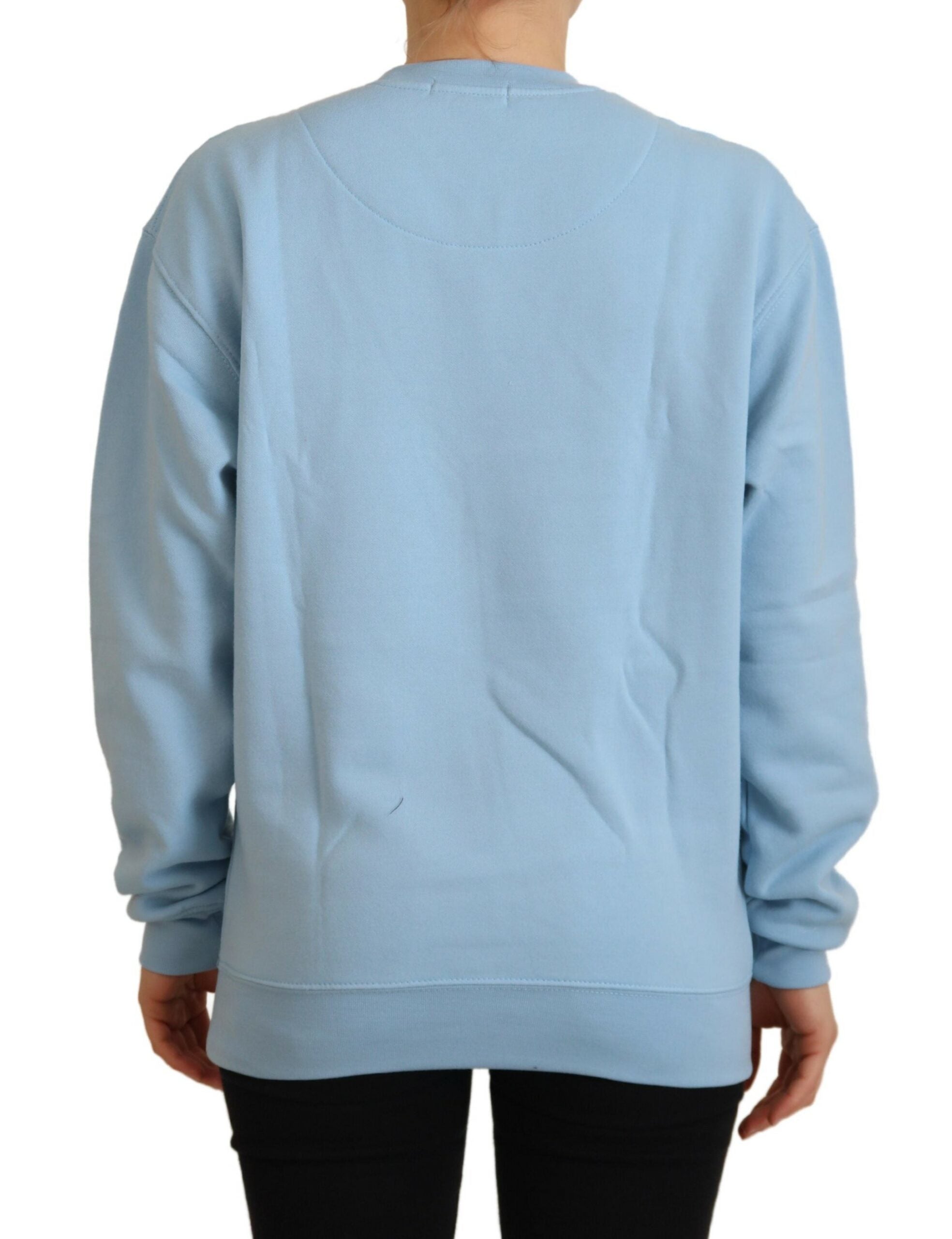 Philippe Model Chic Hellblauer Pullover mit Logoverzierung