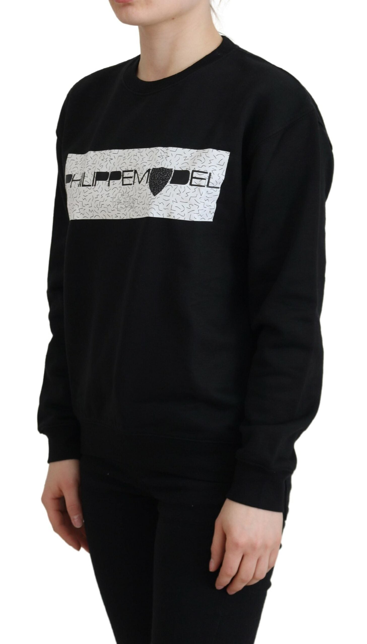 Philippe Model Chic Schwarz bedruckter Baumwollpullover