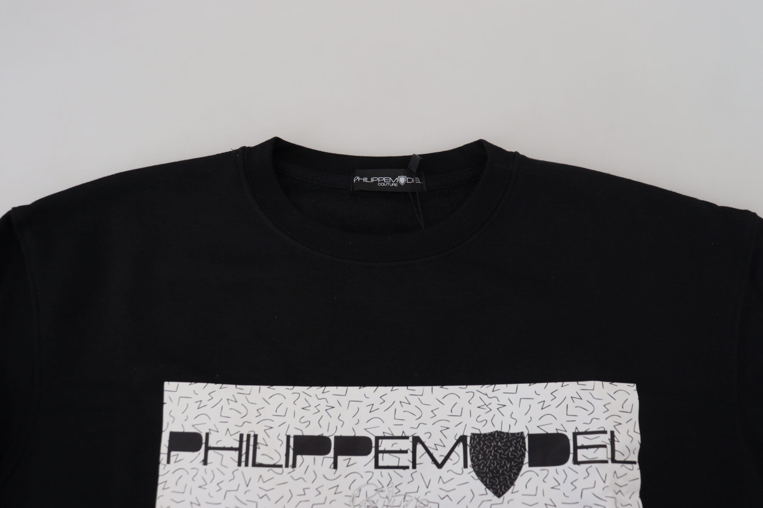 Philippe Model Chic Schwarz bedruckter Baumwollpullover