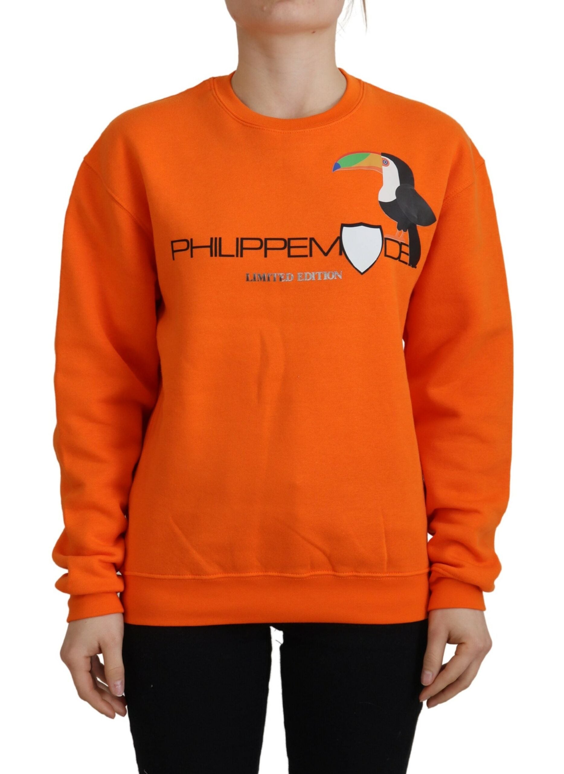 Philippe Model Chic Orange bedruckter Langarmpullover