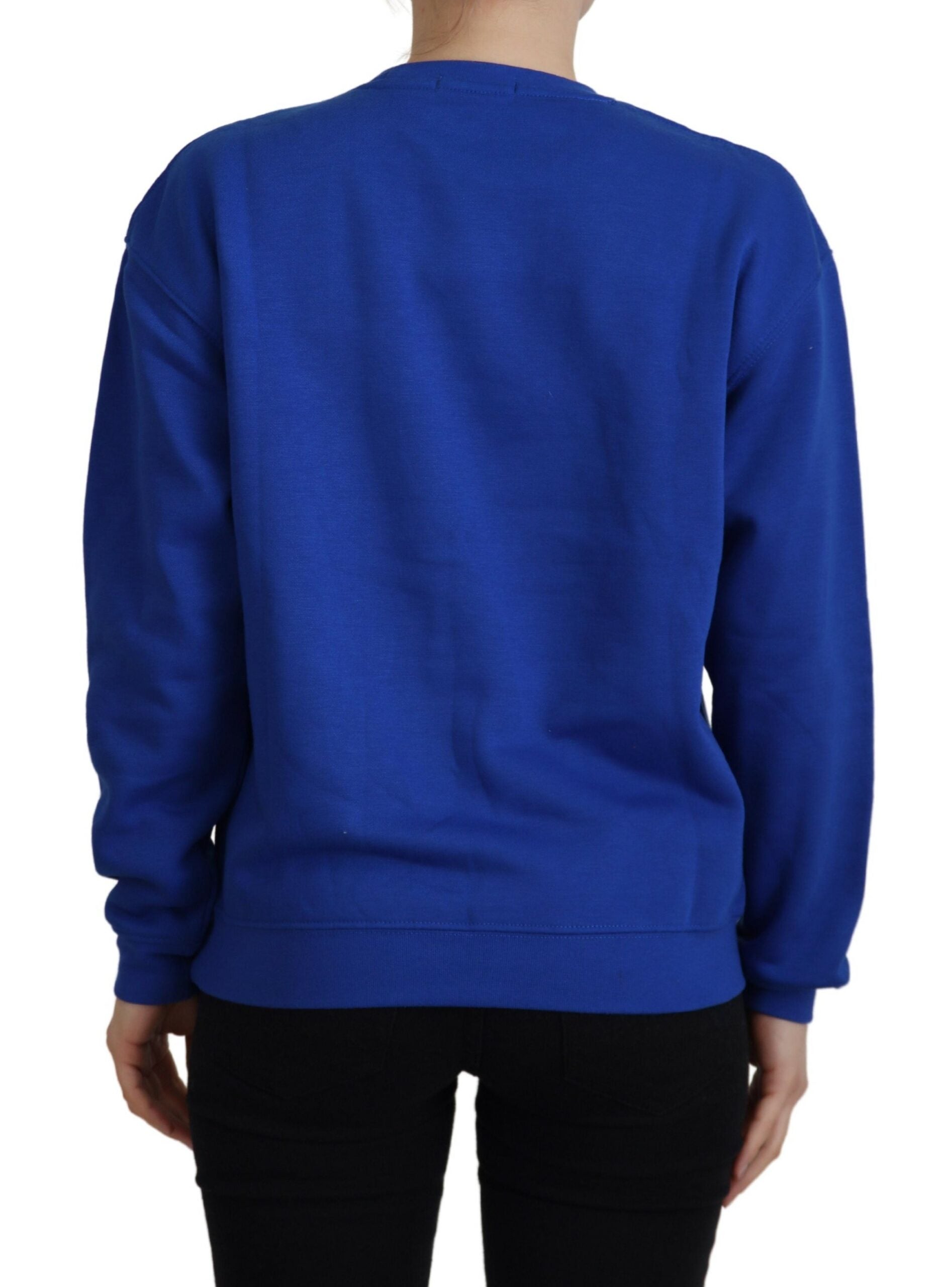 Philippe Model Chic Blau bedruckter Langarmpullover